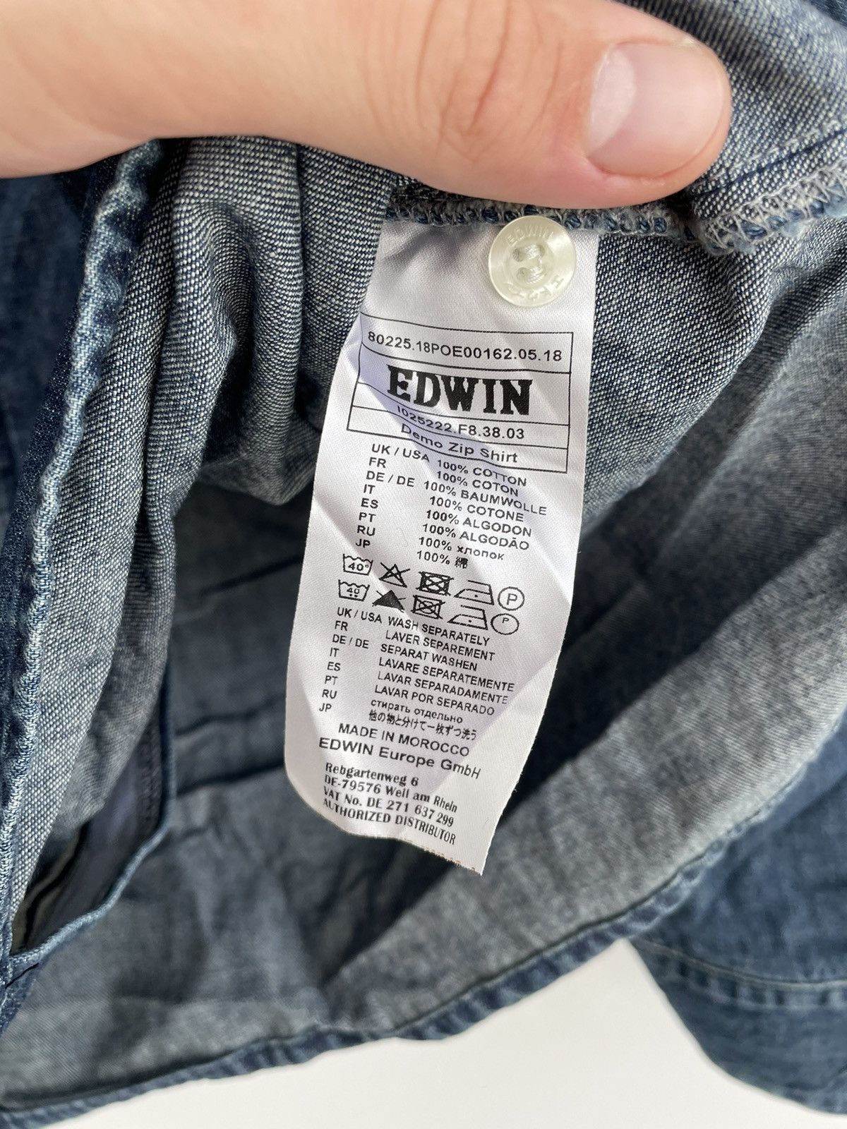 Edwin × Japanese Brand Edwin Denim Demo Zip Shirt Size US XL / EU 56 / 4 - 8 Thumbnail