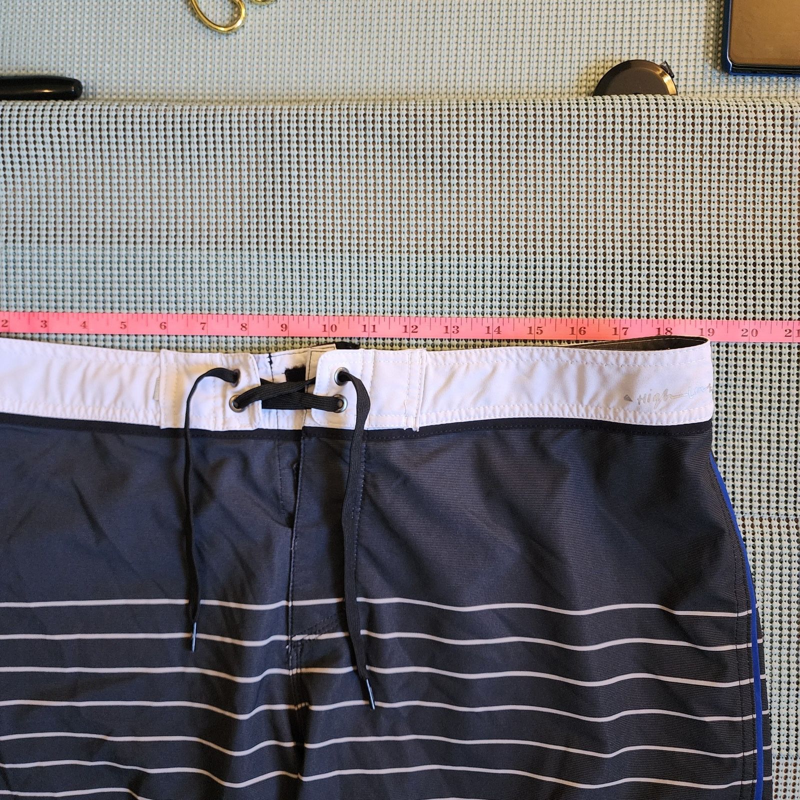 Quiksilver Men's Quiksilver Blue Striped Board Shorts Size 34 Size US 34 / EU 50 - 5 Thumbnail