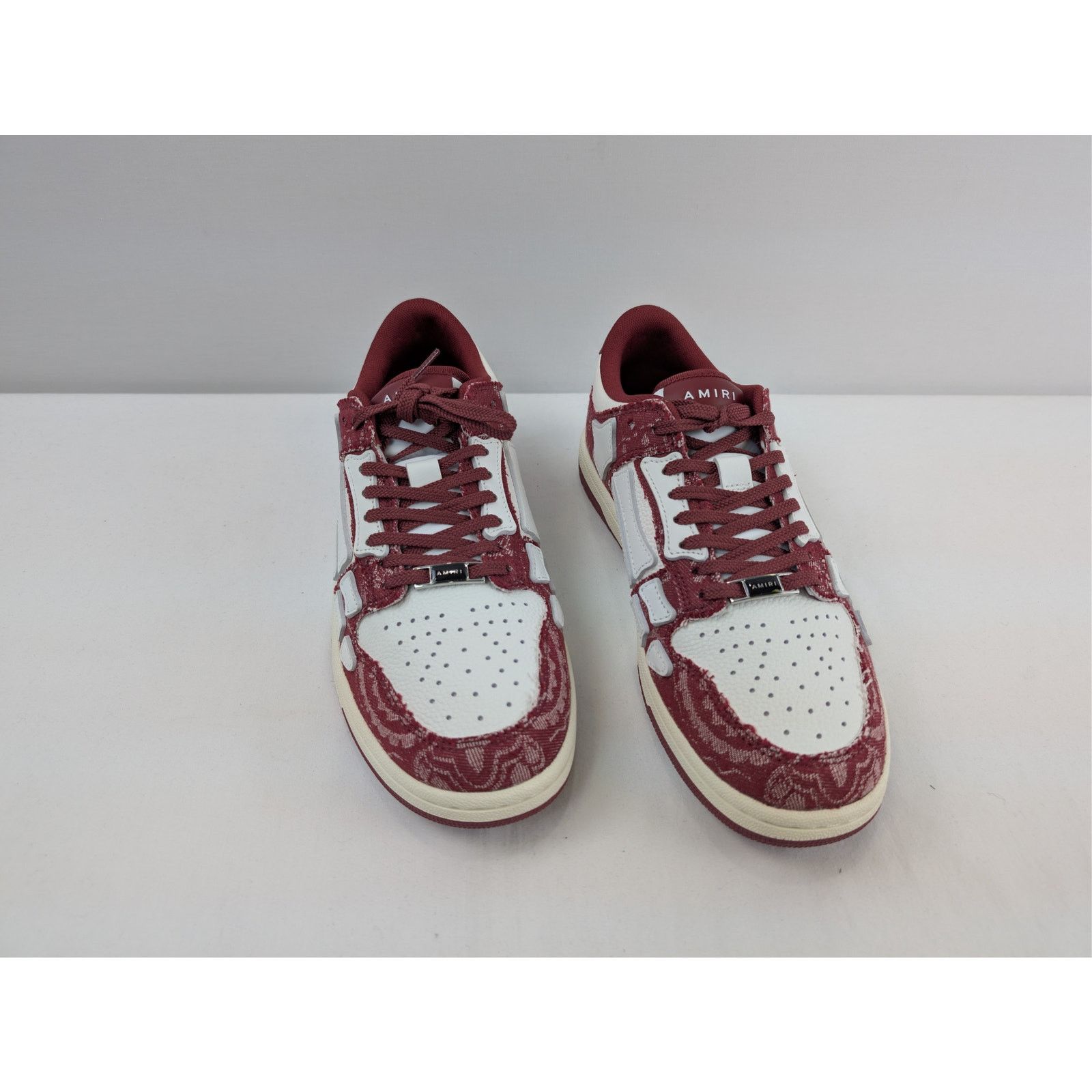 Amiri o1rshd1 Q:2/Bandana Denim Skeleton Top Low Sneakers Burgundy Size US 9 / EU 42 - 7 Thumbnail