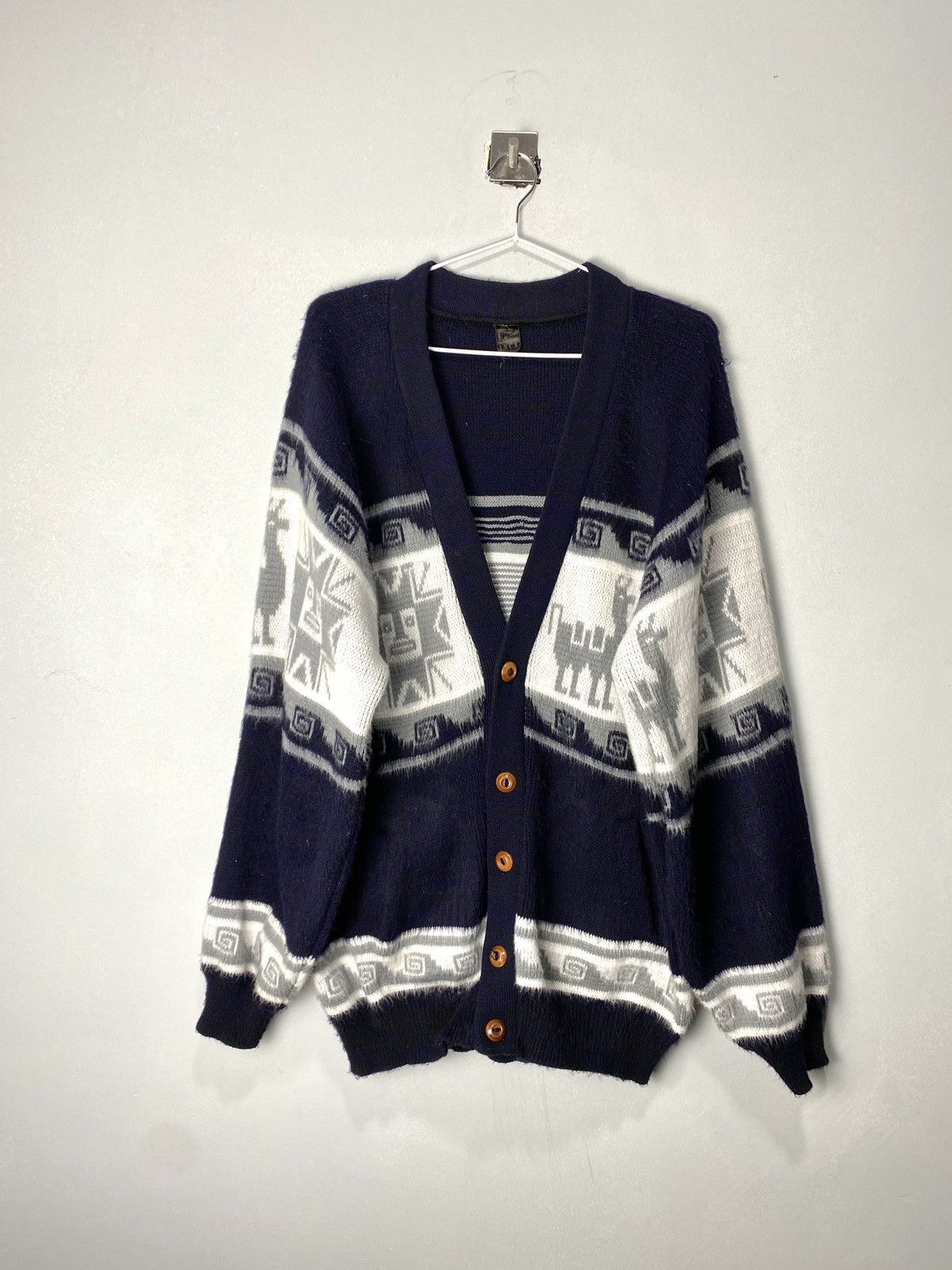 Vintage Vintage 1990’s Inca Artesanias Cardigan Sweater Aztec Wool Size US L / EU 52-54 / 3 - 2 Thumbnail