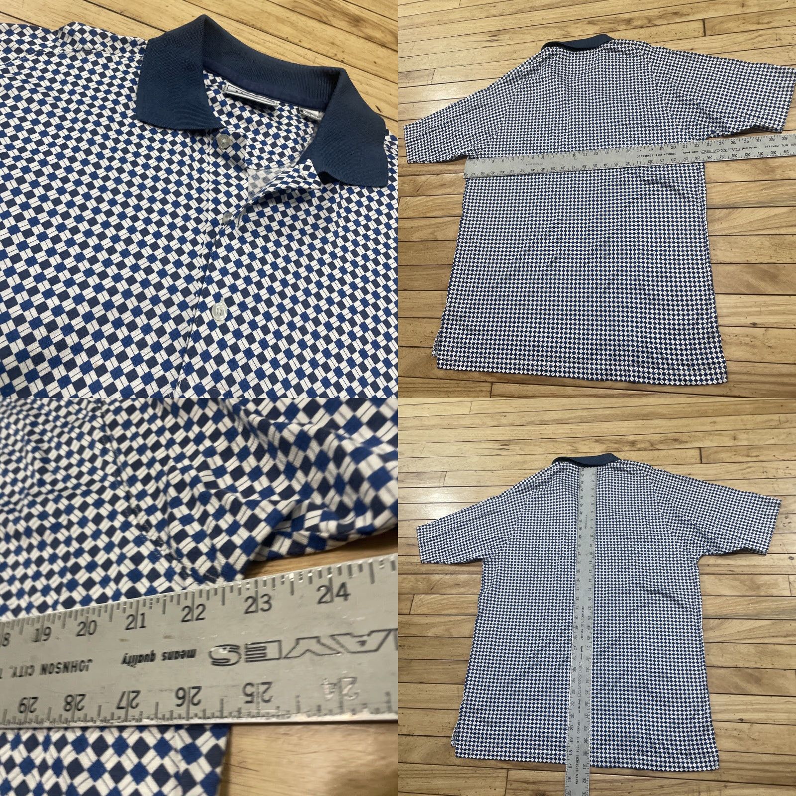 Hogan VINTAGE Hogan Polo Shirt Men M Blue Diamond Check Plaid Retro Preppy Golf Casual Shirt Size US M / EU 48-50 / 2 - 8 Thumbnail
