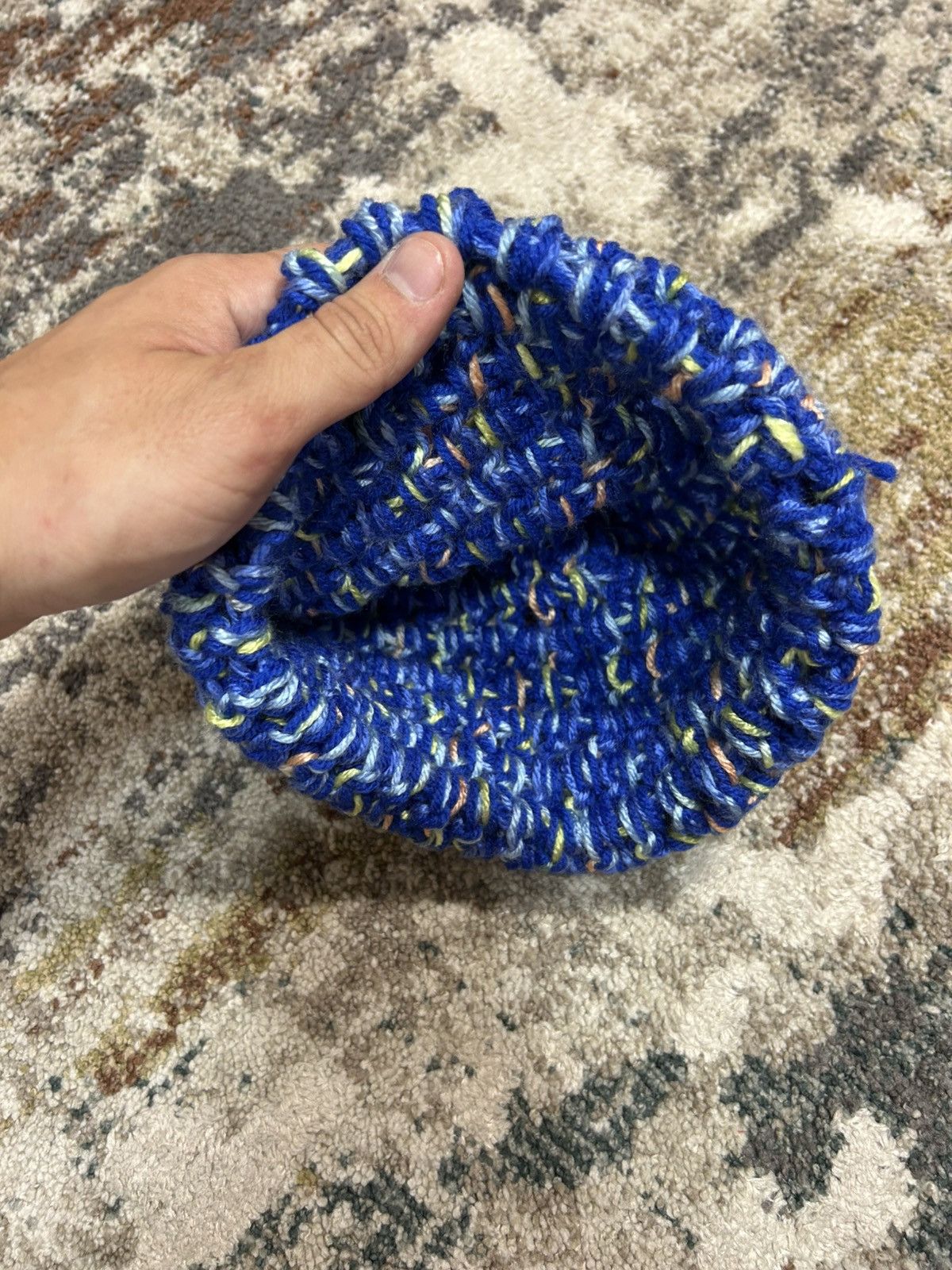 Other Hand-Knitted Beanie Blue Size ONE SIZE - 2 Thumbnail