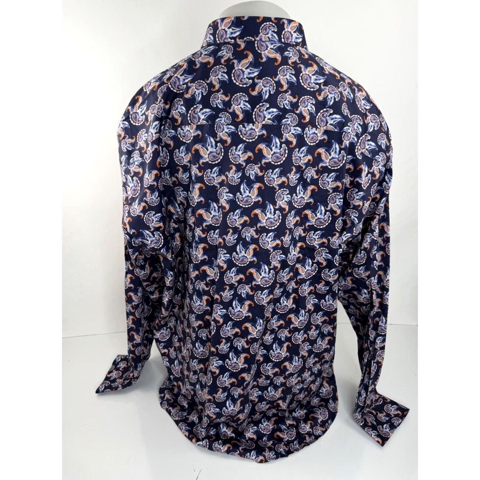 Luchiano Visconti Luchiano Visconti Shirt Paisley 3XL Button-Up Long Sleeve Blue Mens Safety Signature New with Tag MSRP: 89 Size US XXL / EU 58 / 5 - 3 Thumbnail