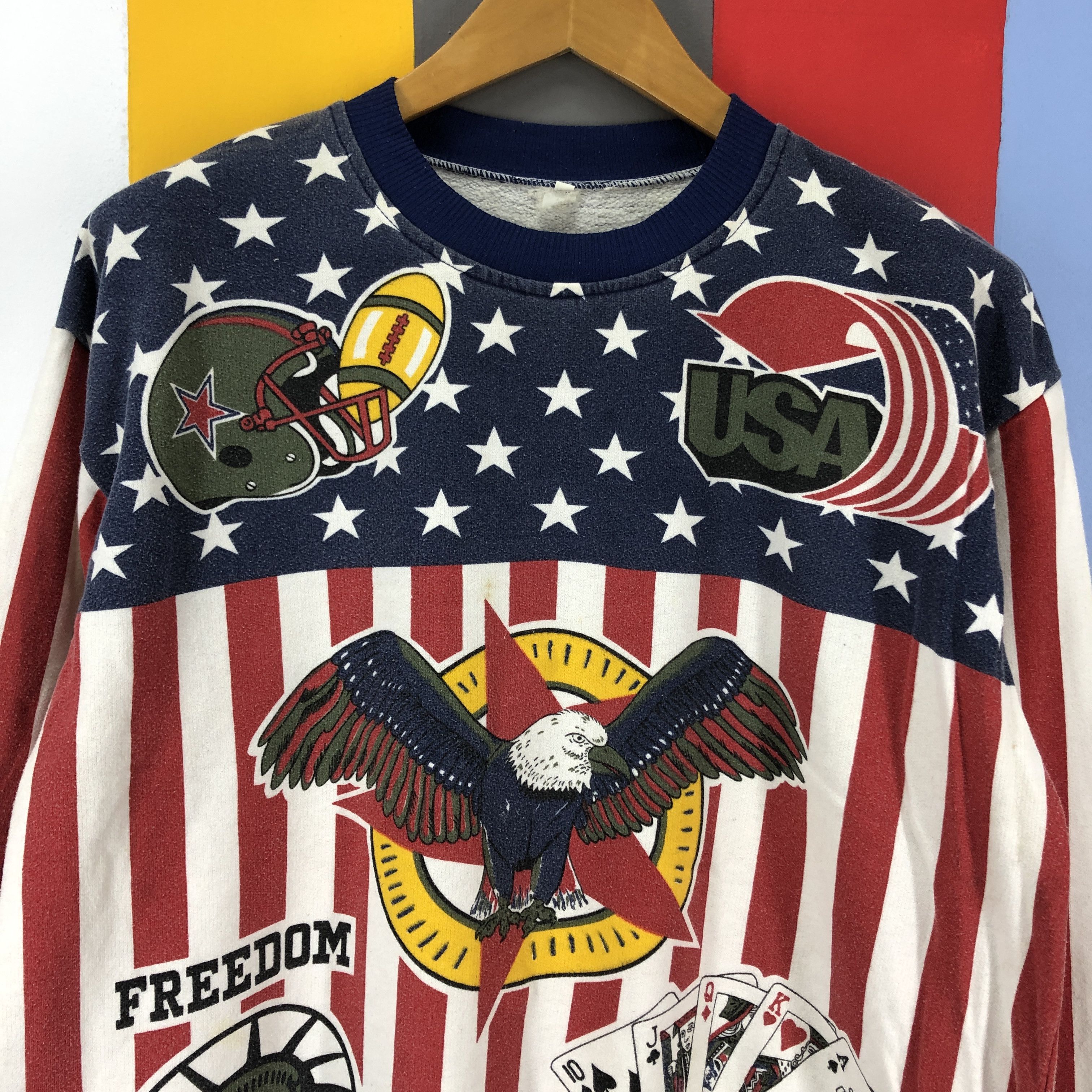 NFL 90s Vintage NFL Freedom USA Casino Sweatshirt #0883/AF Size US L / EU 52-54 / 3 - 2 Thumbnail