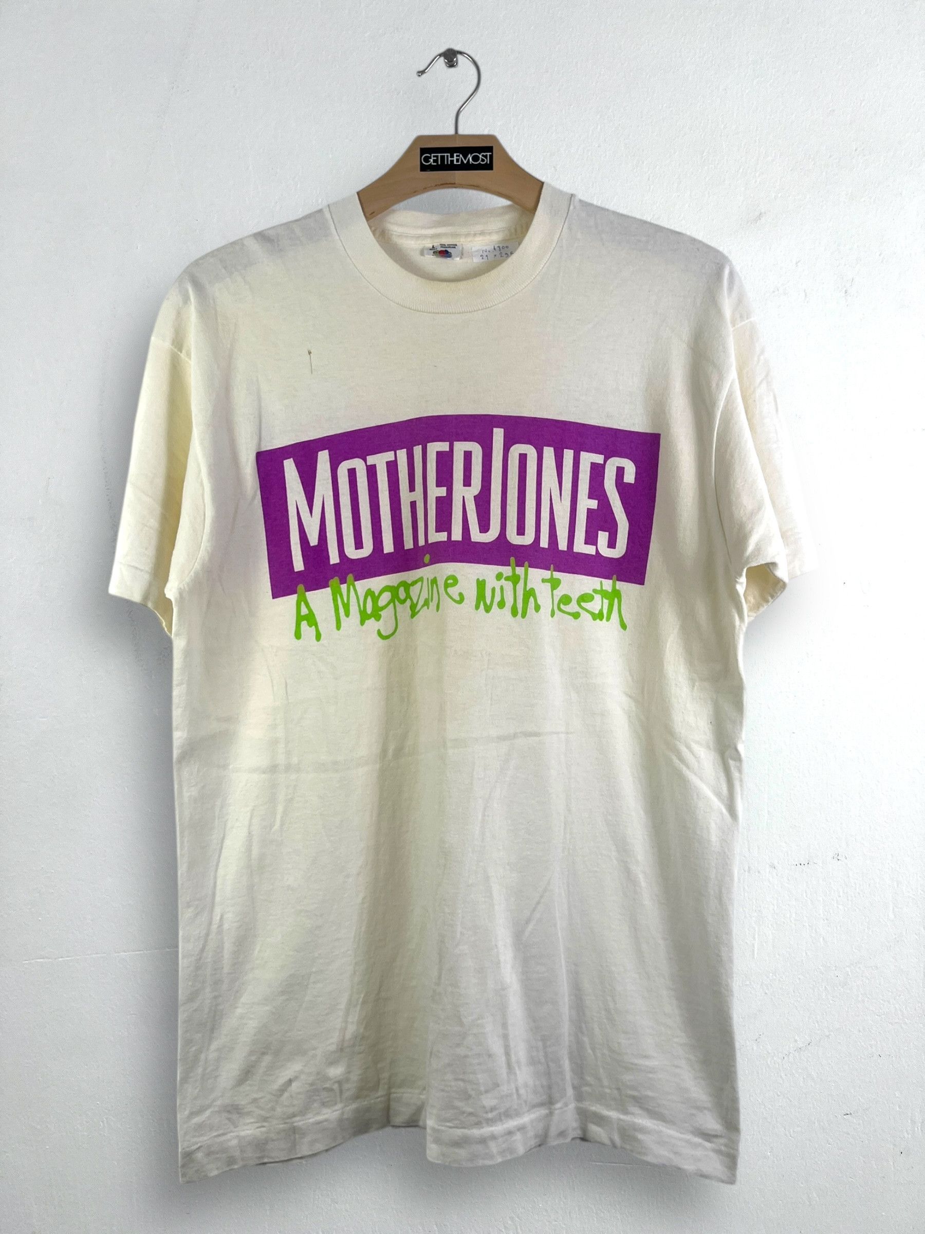 Vintage No.4800 Vtg 90s Mother Jones Magazine Promo Graphic Tee (L) Size US L / EU 52-54 / 3 - 1 Thumbnail