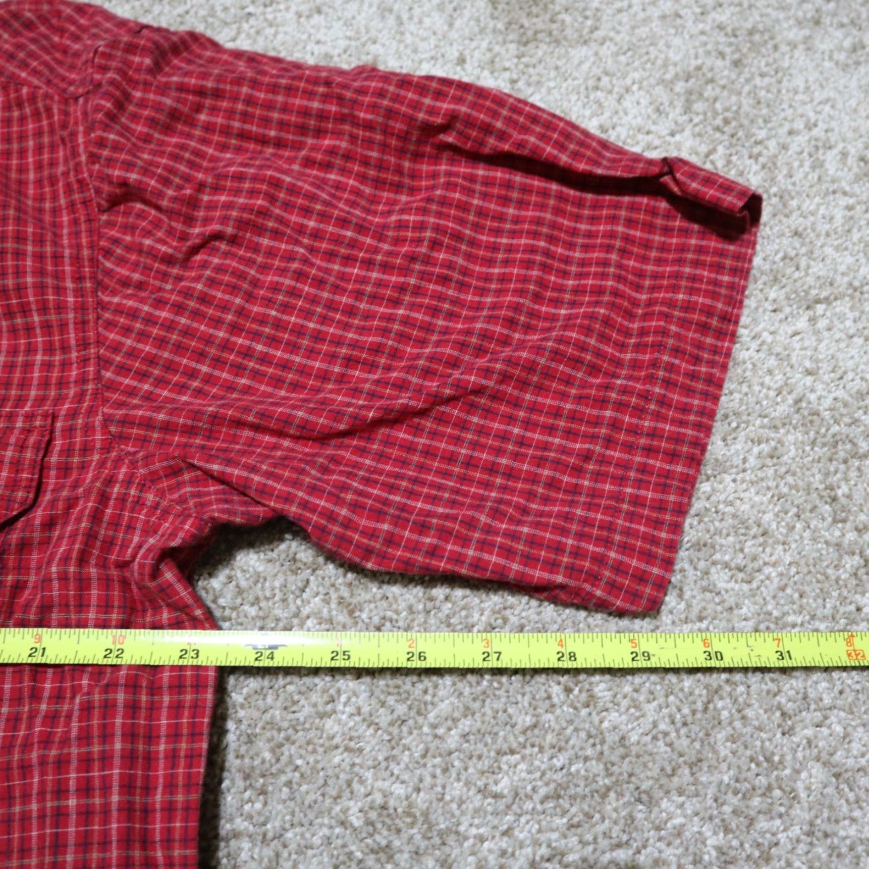 Urban Outfitters VINTAGE Outfitters Red Plaid Cotton Button-Up Shirt Men's Large Short Sleeve Bobby Socks Size US L / EU 52-54 / 3 - 6 Thumbnail