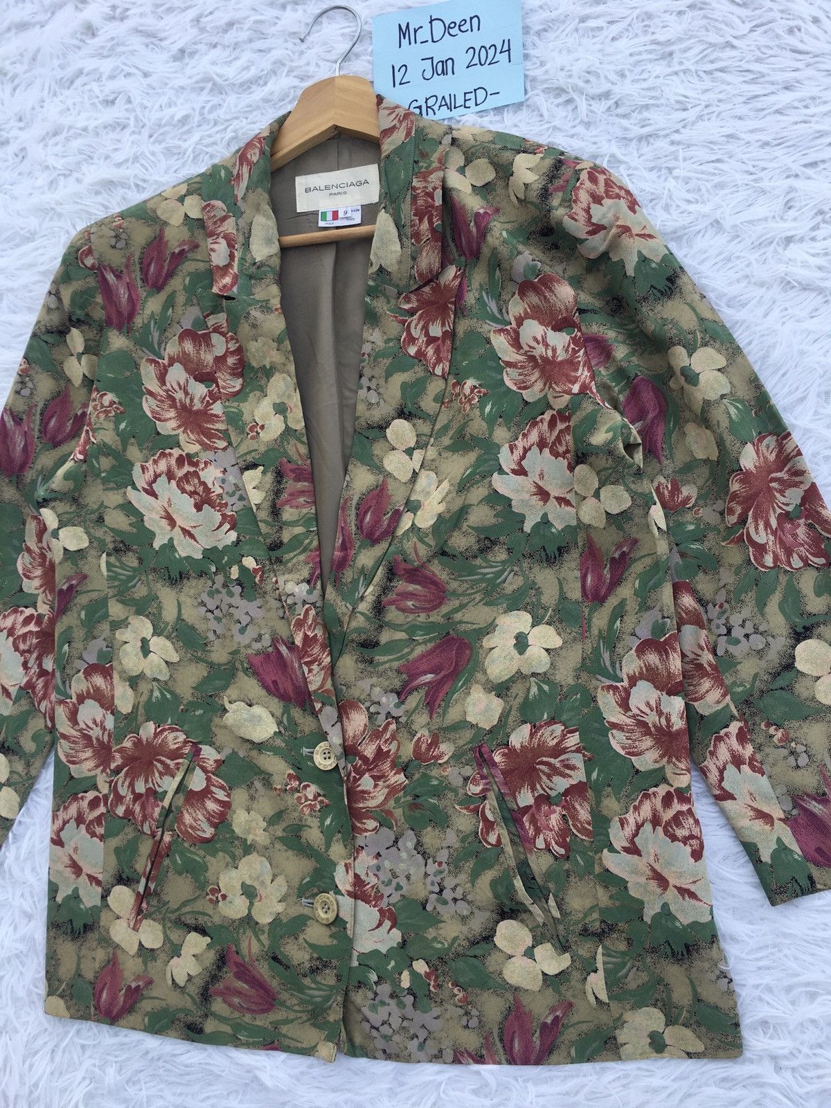 Balenciaga Rare Vintage 90s Balenciaga Florals Print Blazer Size M / US 6-8 / IT 42-44 - 7 Thumbnail