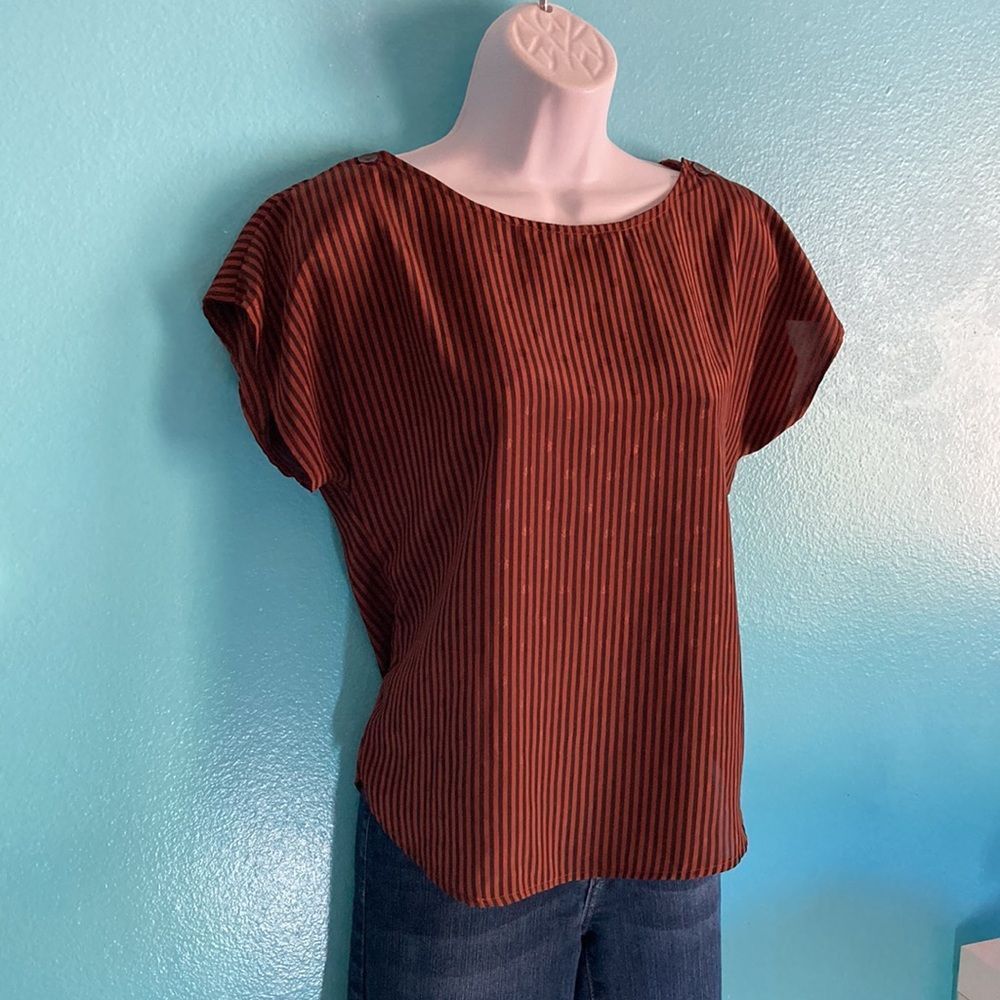 Vintage Jonathan Martin Vintage Brown Striped Blouse Size S Size S / US 4 / IT 40 - 5 Thumbnail