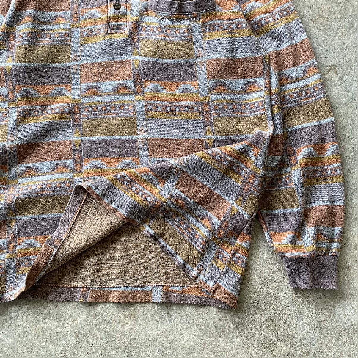 Dunlop DUNLOP Motor Sports Navajo Design Longsleeve Polo Shirt Size US L / EU 52-54 / 3 - 3 Thumbnail