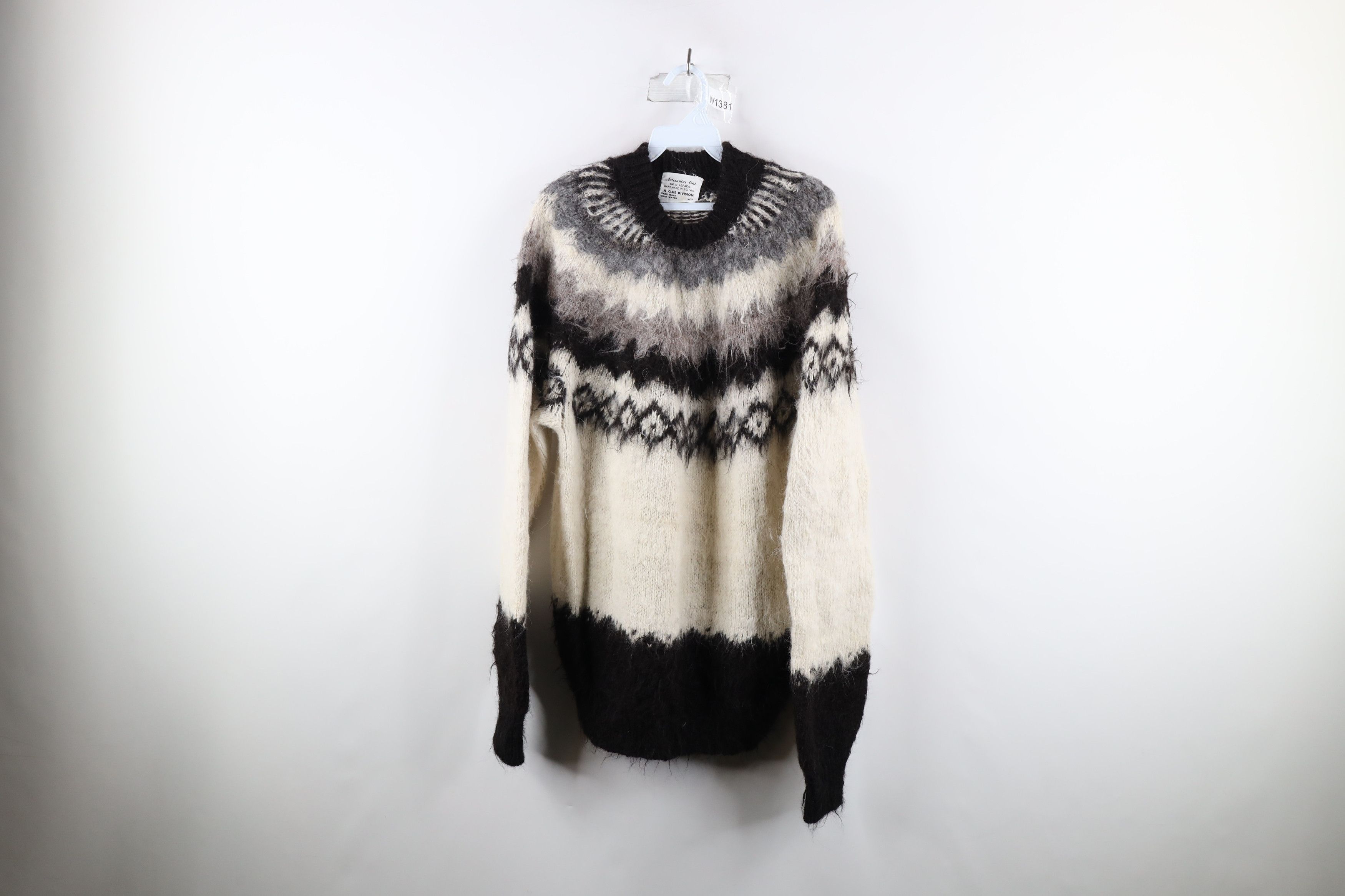 image of Vintage 90's Streetwear Alpaca Wool Knit Fuzzy Shag Sweater, Women's (Size Large)