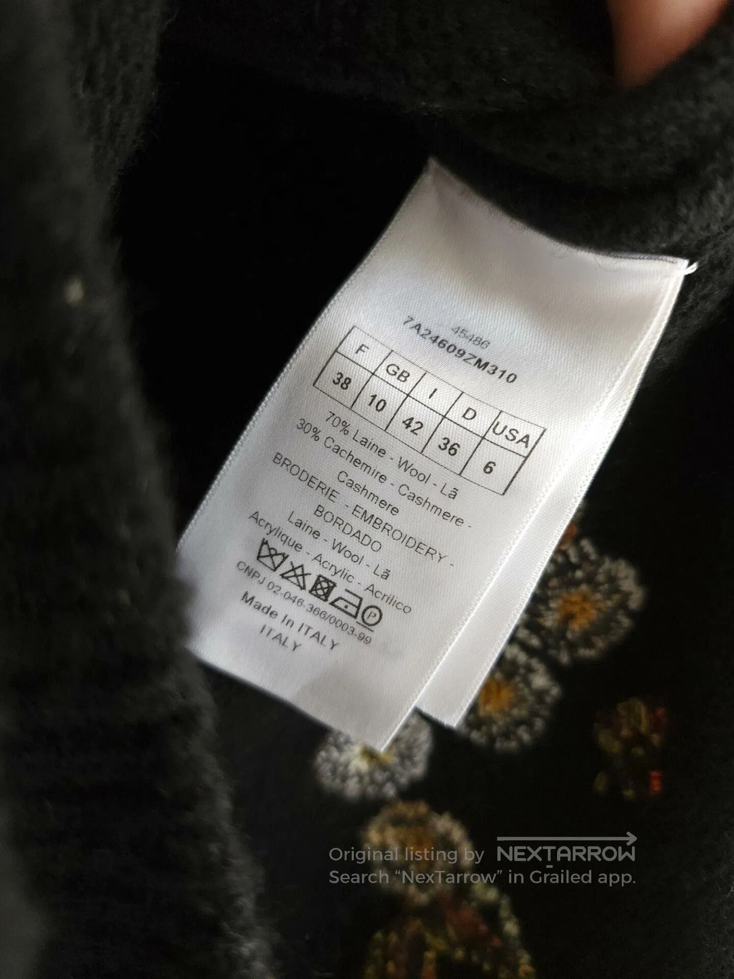 Dior dior black wool cashmere embroidered dress. Size US 40 / EU 56 - 7 Thumbnail