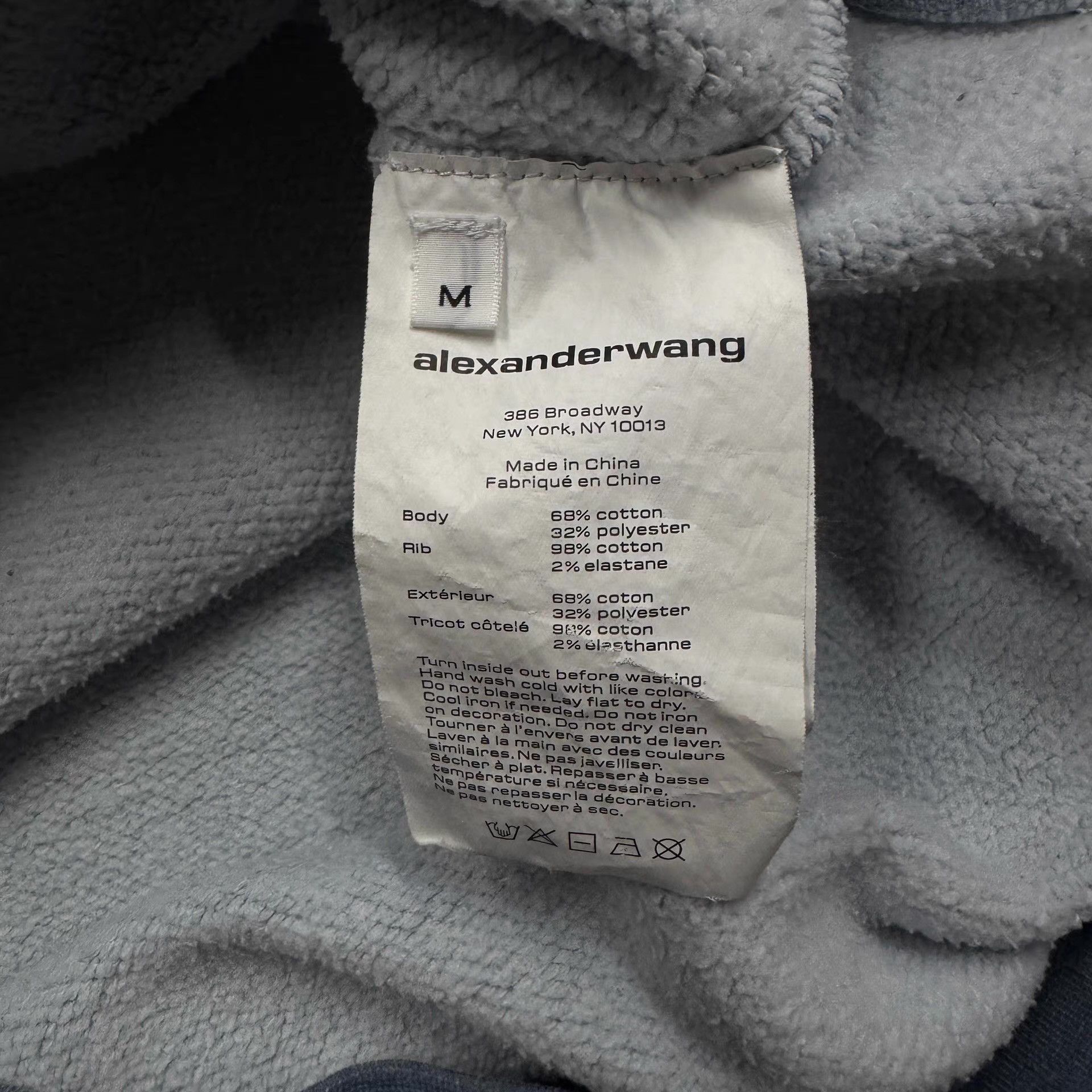 Alexander Wang Alexander Wang Haze Blue Acid Wash Distressed Hoodie Q10 Size US M / EU 48-50 / 2 - 5 Thumbnail