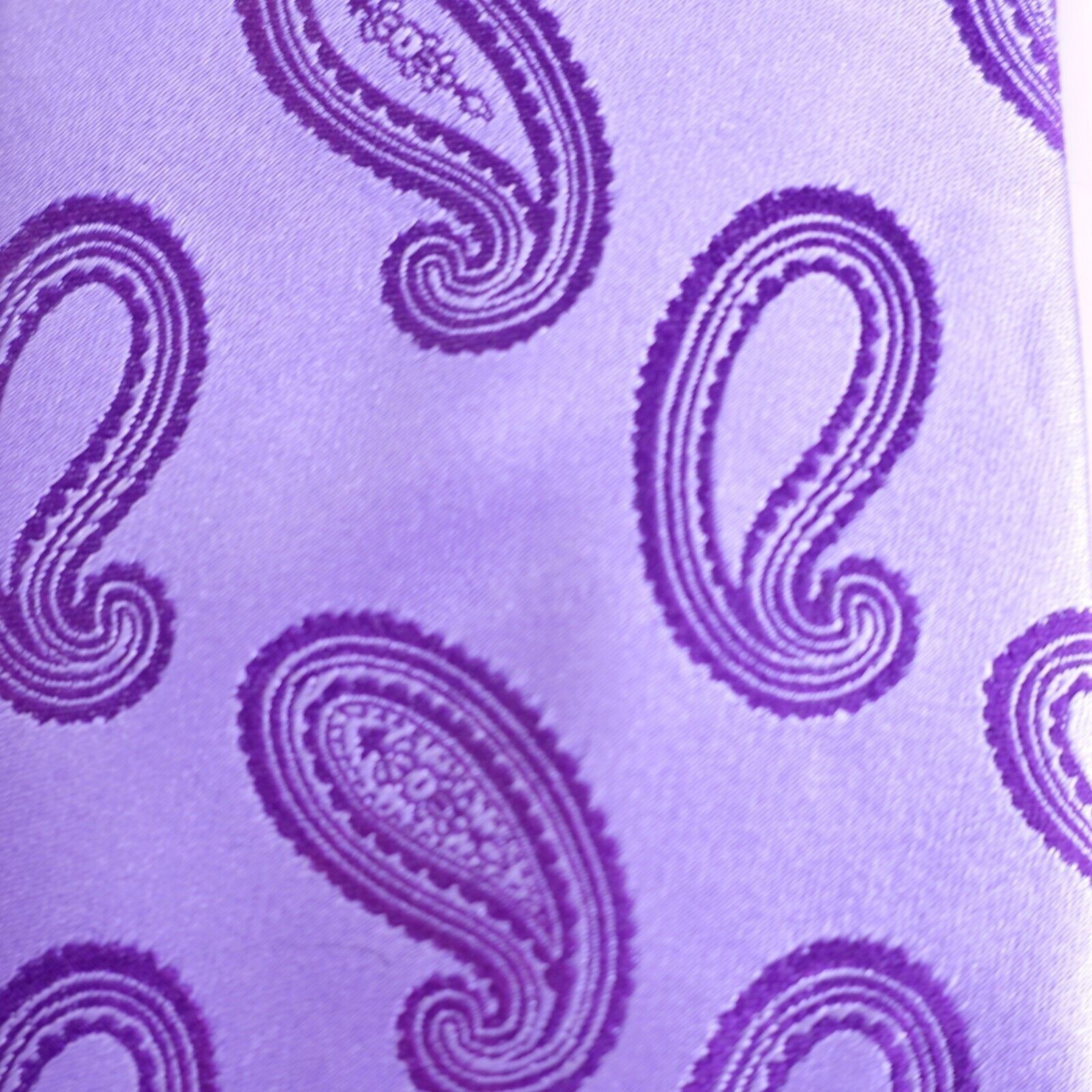Byron Byron British Style Italy Woven Purple Paisley Long Silk Tie Size ONE SIZE - 2 Thumbnail