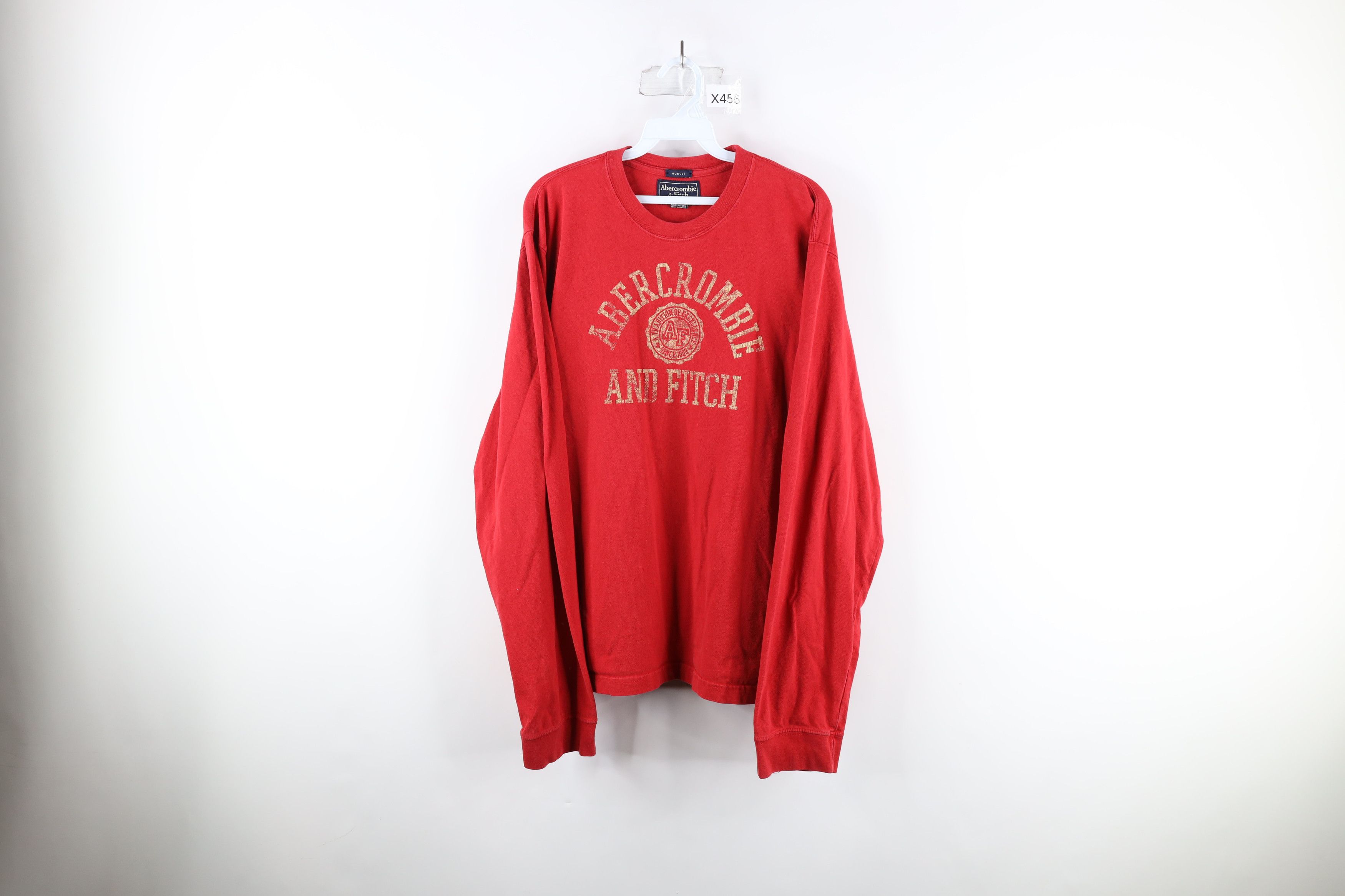 Abercrombie & Fitch Vintage Abercrombie & Fitch Out Long Sleeve T-Shirt Red Size US XXL / EU 58 / 5 - 1 Thumbnail