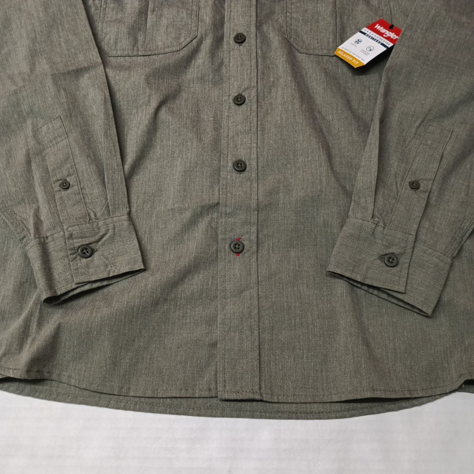Wrangler Wrangler Big Men's Relaxed Fit Woven Shirt Size M Green Size US M / EU 48-50 / 2 - 2 Thumbnail