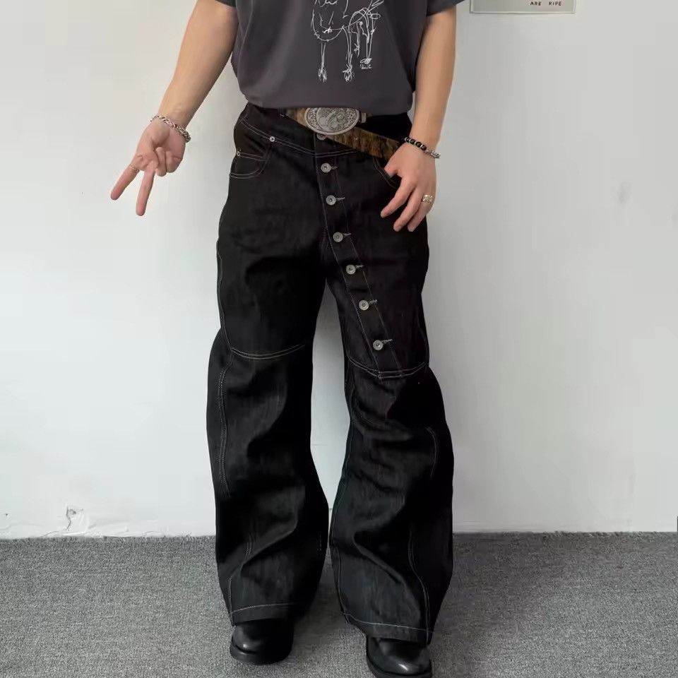 Jean Kawashima x Mie Black Baggy Washed Denim Jeans Size US 30 / EU 46 - 6 Thumbnail