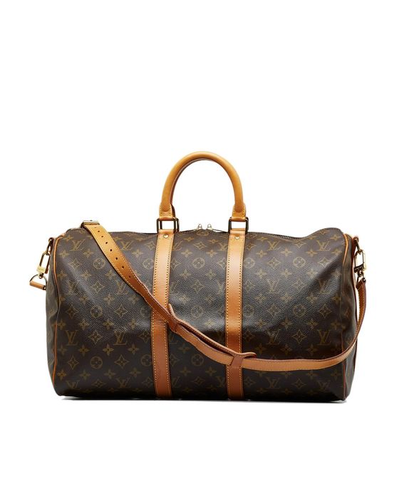 Handbags Louis Vuitton Louis Vuitton Damier Carbon Keepall Bandouliere 45 Boston Bag Black Auth 46967a