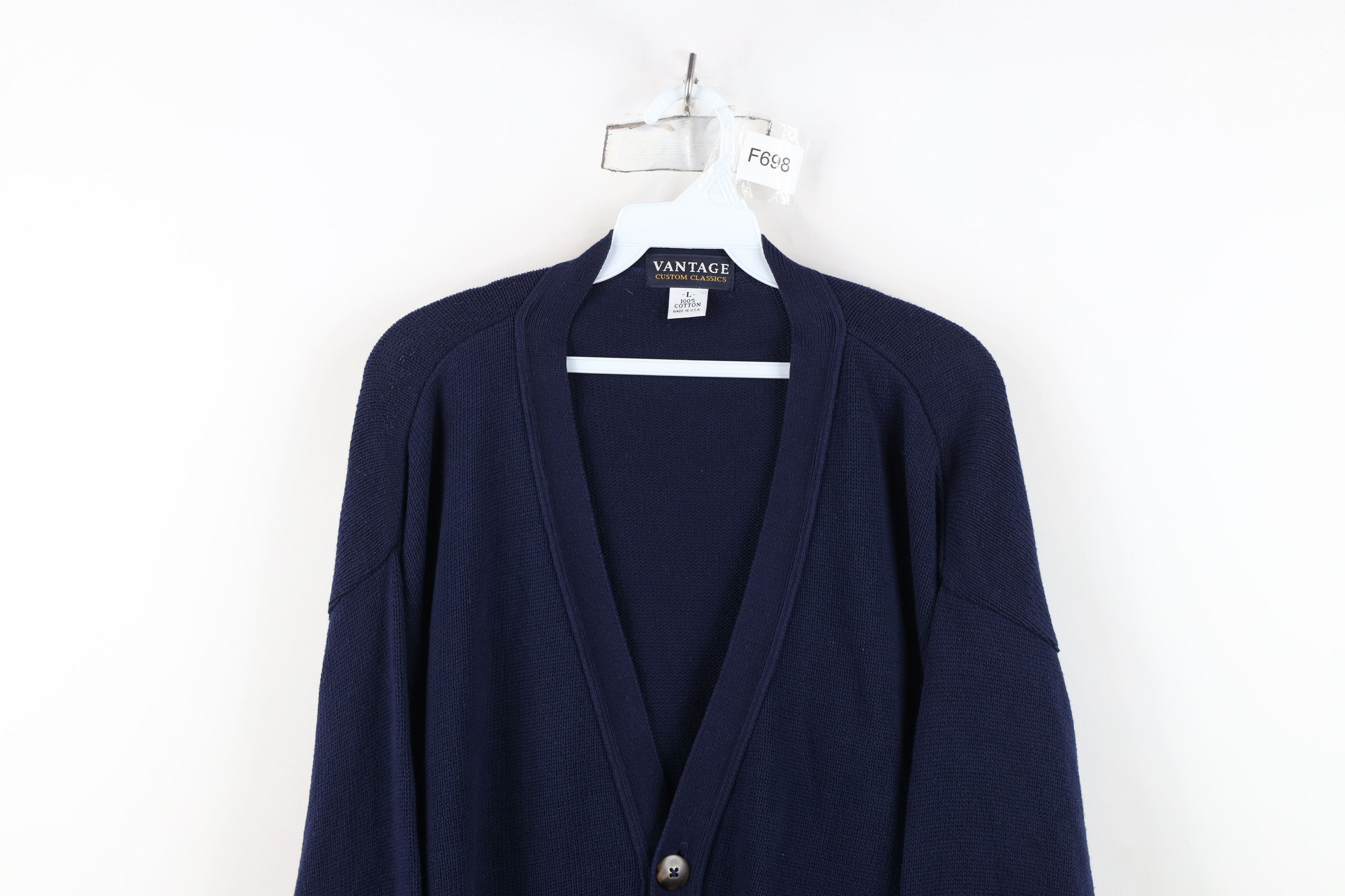 Vintage Vintage 90s Streetwear Fit Cotton Knit Cardigan Sweater USA Size US L / EU 52-54 / 3 - 2 Thumbnail