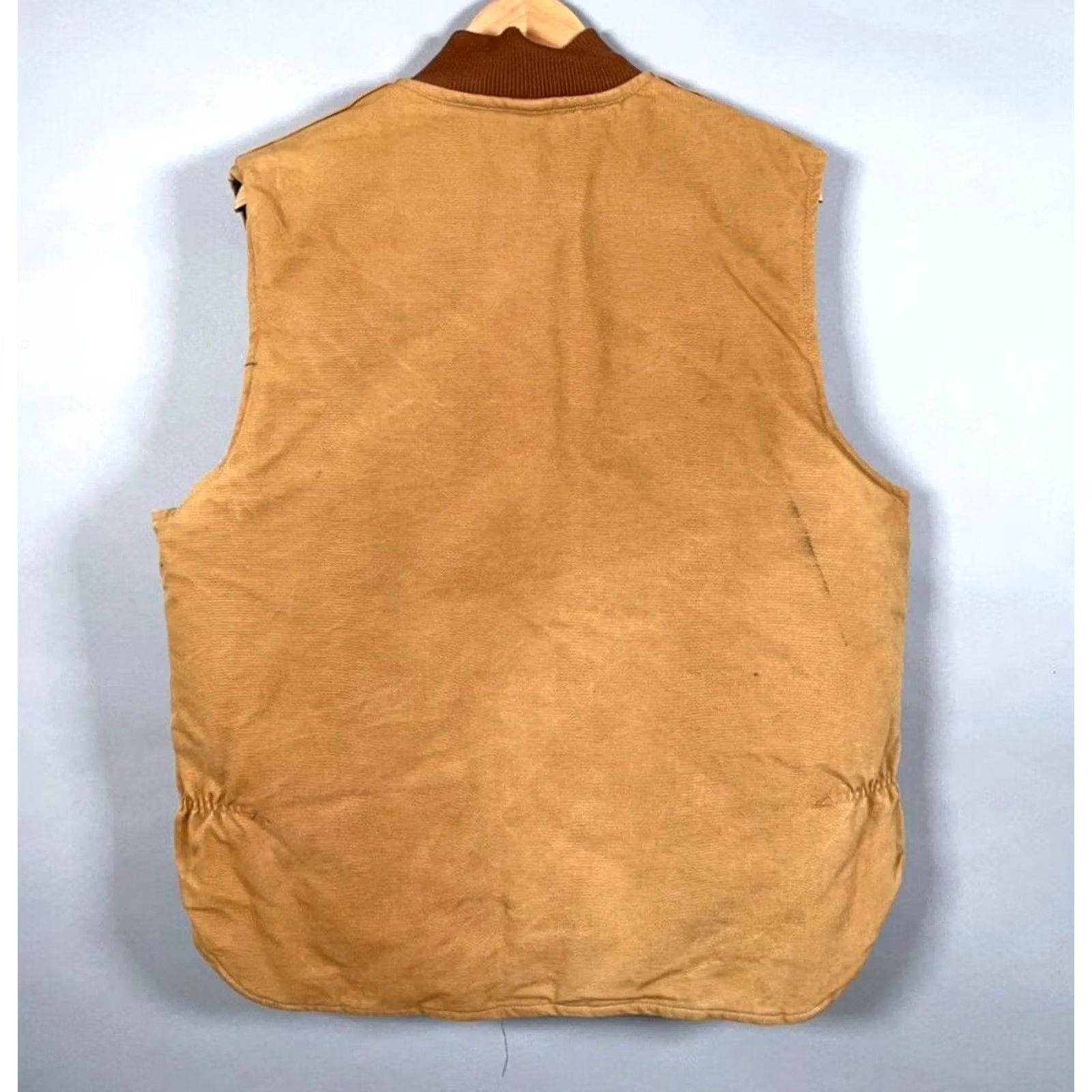 Carhartt VINTAGE Carhartt Vest Quilted Nylon Lined Zip Up Canvas 90s USA Made XL Brown Mens Vest Size US XL / EU 56 / 4 - 2 Thumbnail