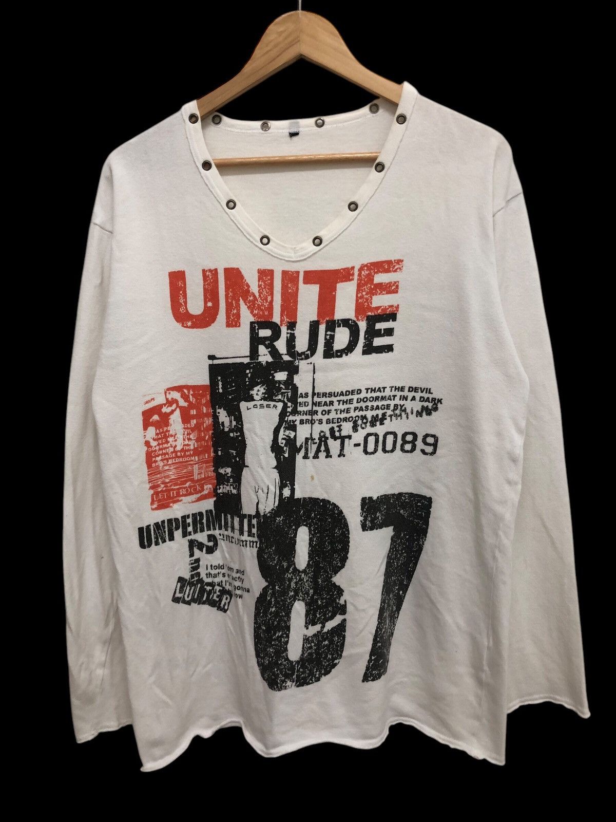 Japanese Brand × Vintage ⚡️UNITE RUDE PUNK GOTHIC EMO GRUNGE GRAPHICAL END ROUGH CUT Size US XL / EU 56 / 4 - 1 Thumbnail