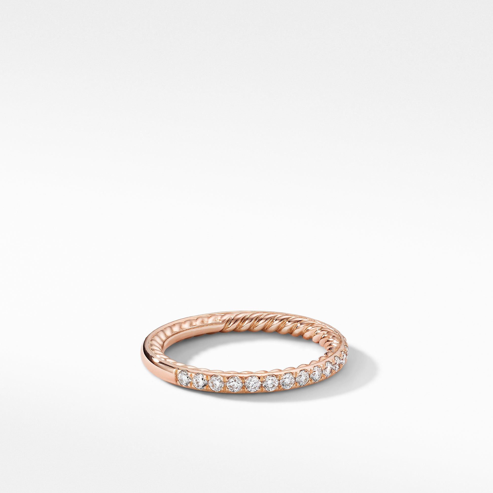 David Yurman o1w1db10325 WR3083 Ring in 18K Rose Gold with Pave Diamonds Size ONE SIZE - 1 Preview