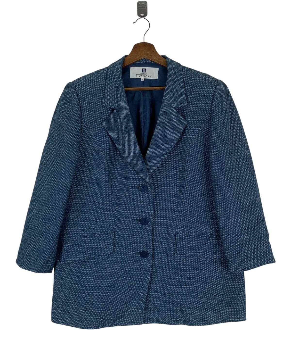 Givenchy Givenchy three-button blazer in a blue tweed material Size US S / EU 44-46 / 1 - 1 Thumbnail