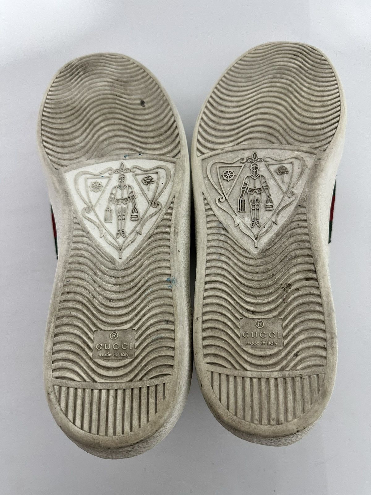 Gucci Gucci White Leather Ace Web Detail Lace Up Sneakers Size US 15 / EU 48 - 6 Thumbnail