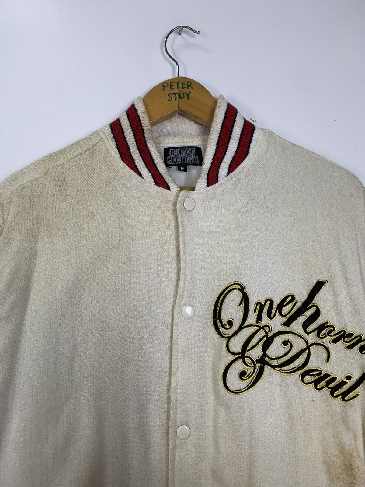 Japanese Brand × Vintage Vintage One Horn Ghost Devil Varsity Jacket Size US M / EU 48-50 / 2 - 3 Thumbnail