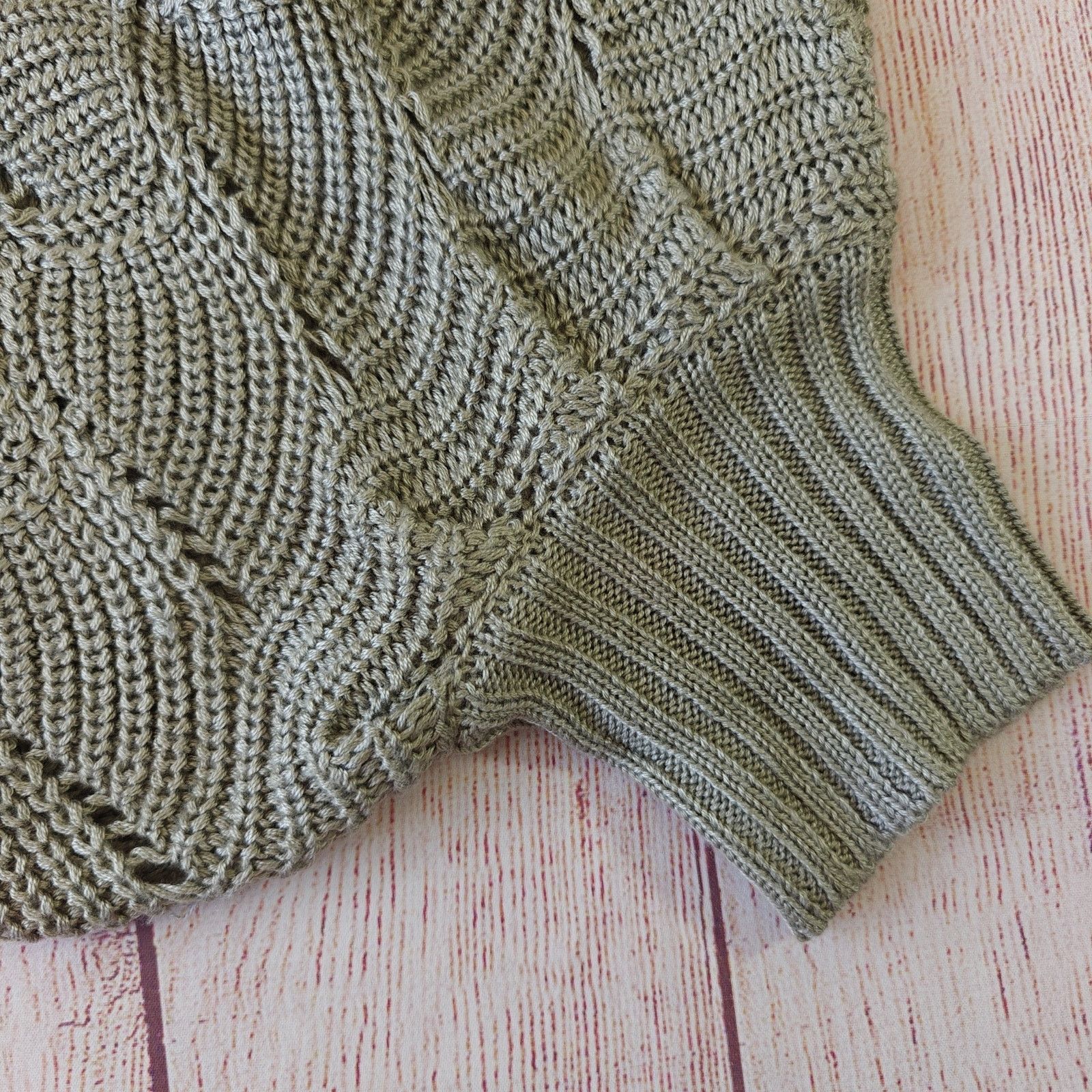 Anthropologie Moon & Madison open cable knit crop oversized sweater sz XS Size XS / US 0-2 / IT 36-38 - 7 Thumbnail