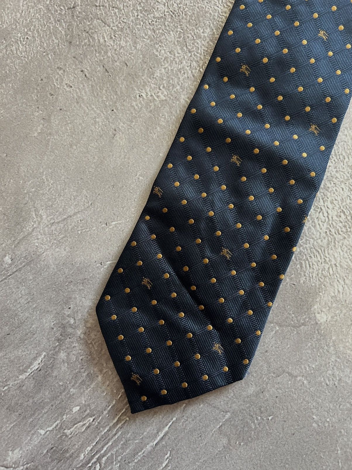 Burberry × Designer Burberry Blue Polka Logo Print Pattern Silk Tie 57" Size ONE SIZE - 3 Thumbnail