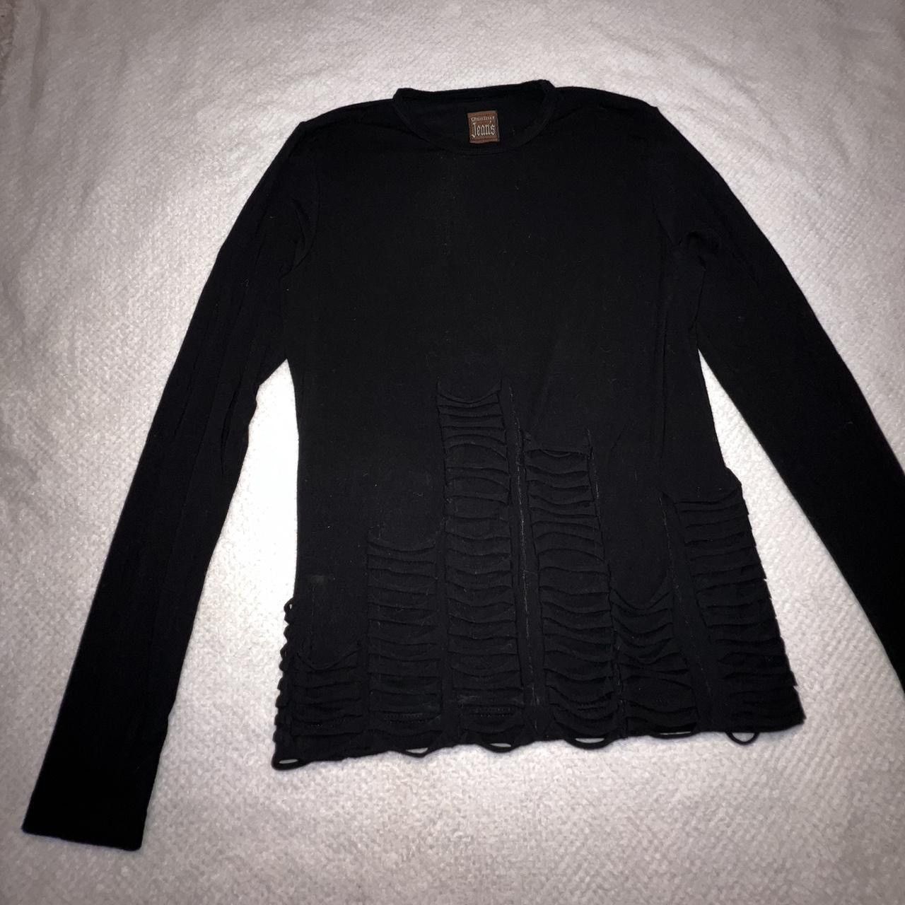 Jean Paul Gaultier GAULTIER JEANS Distressed Gothic Long Sleeve Top Size S / US 4 / IT 40 - 3 Thumbnail