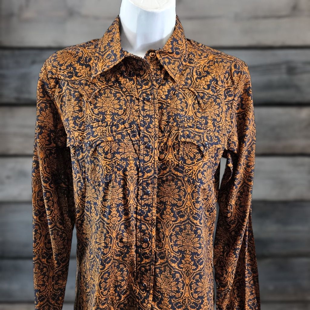 Vintage Cruel Girl Womens Pearl Snap Shirt Sz Medium Brown Floral Long Sleeve Size M / US 6-8 / IT 42-44 - 1 Thumbnail