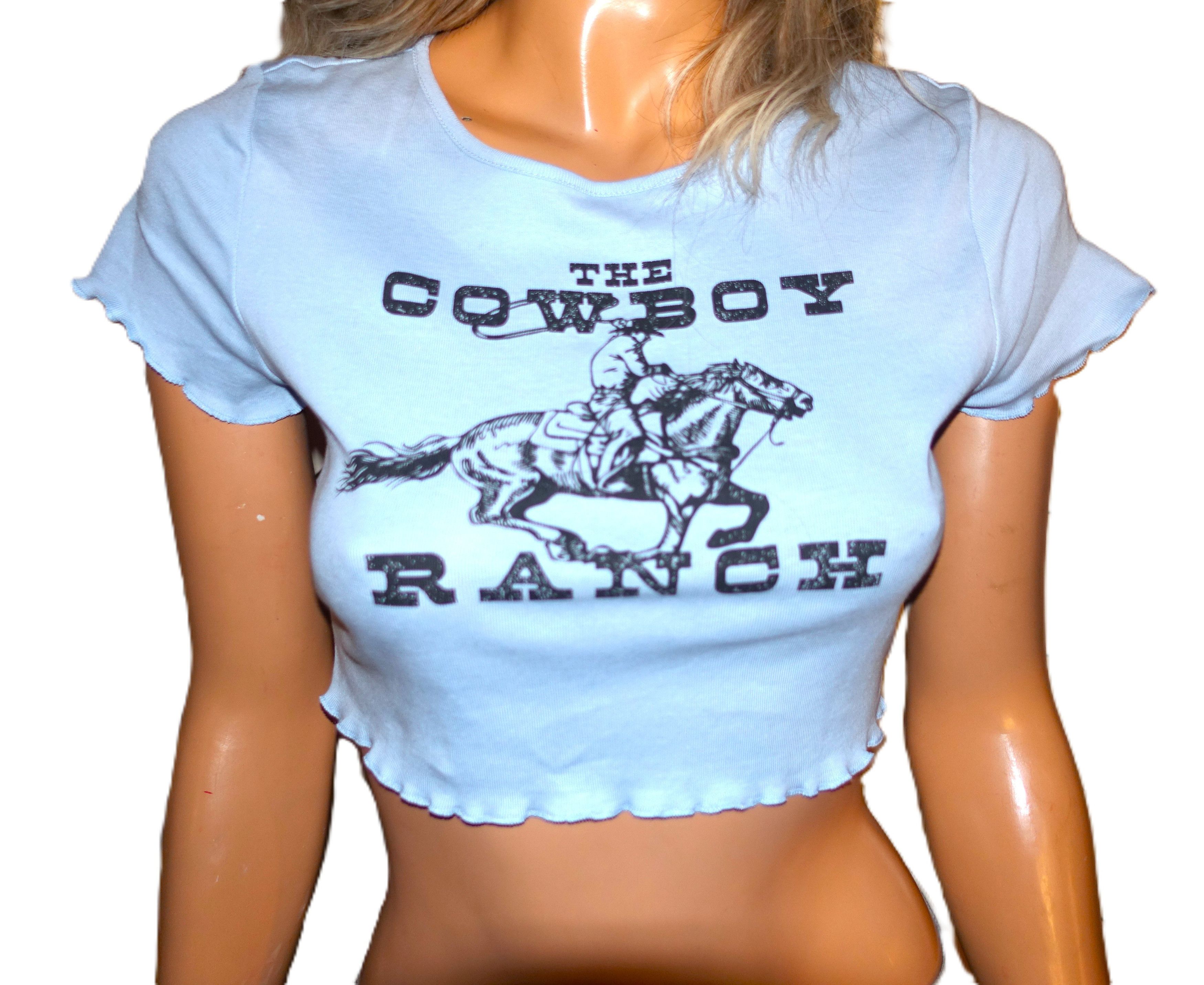 Divided Divided Blue Graphic Cropped Cowboy Ranch T-Shirt M Size M / US 6-8 / IT 42-44 - 1 Thumbnail