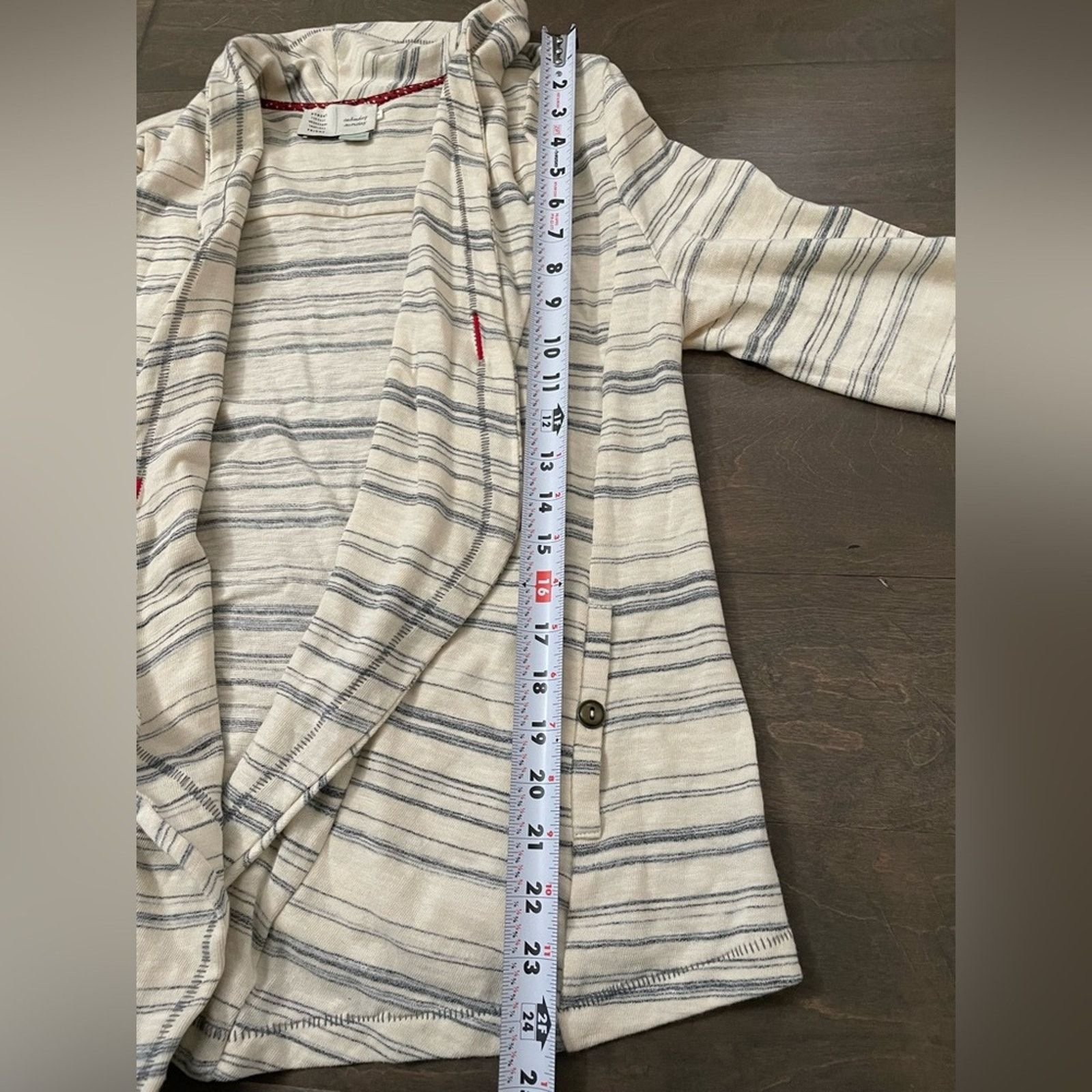 Anthropologie Anthropologie - Striped Cream and Gray Women's Jacket Small Size S / US 4 / IT 40 - 9 Thumbnail