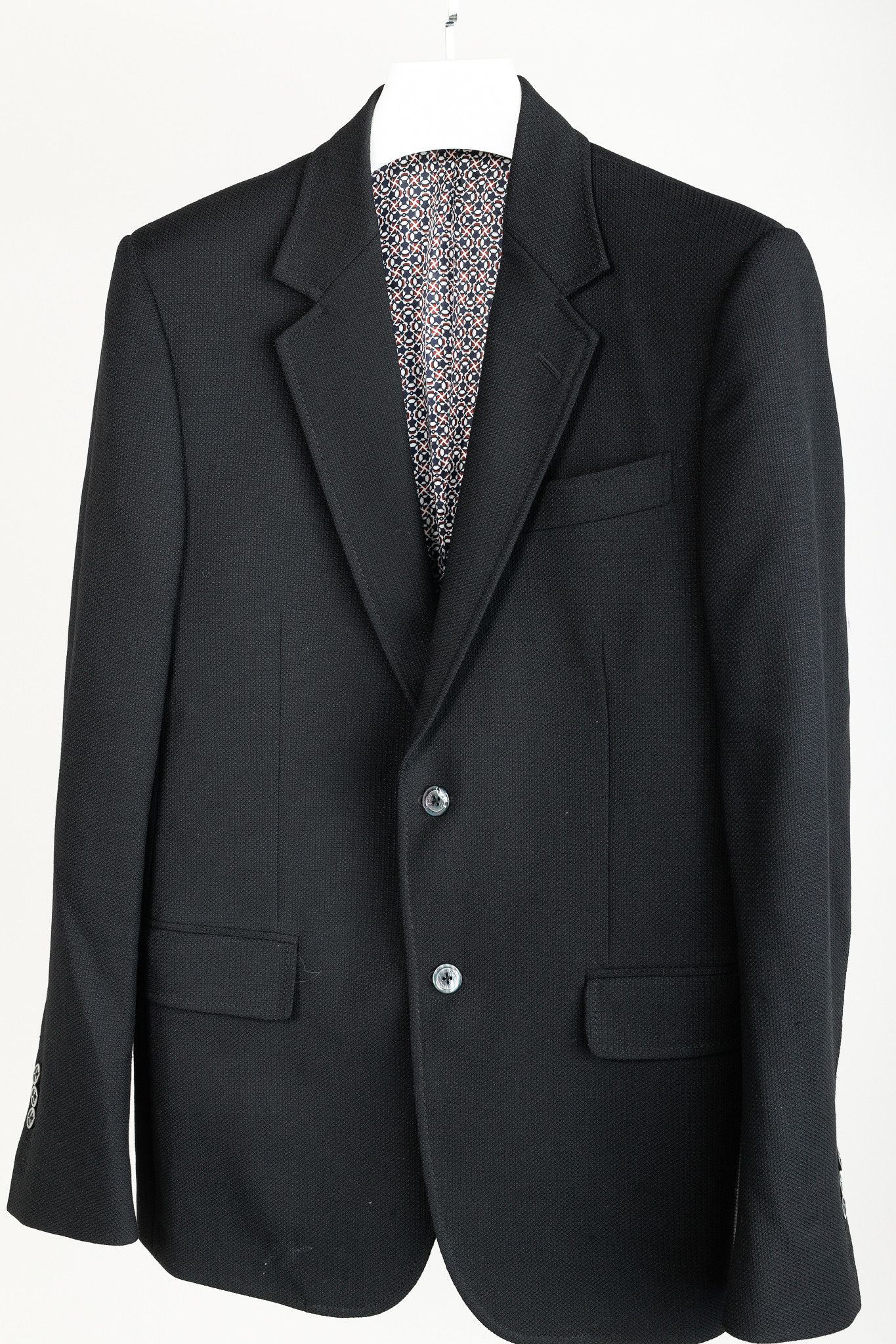 Gucci Gucci Black Wool-Blend Pique Tailored Blazer Size 40R - 3 Thumbnail