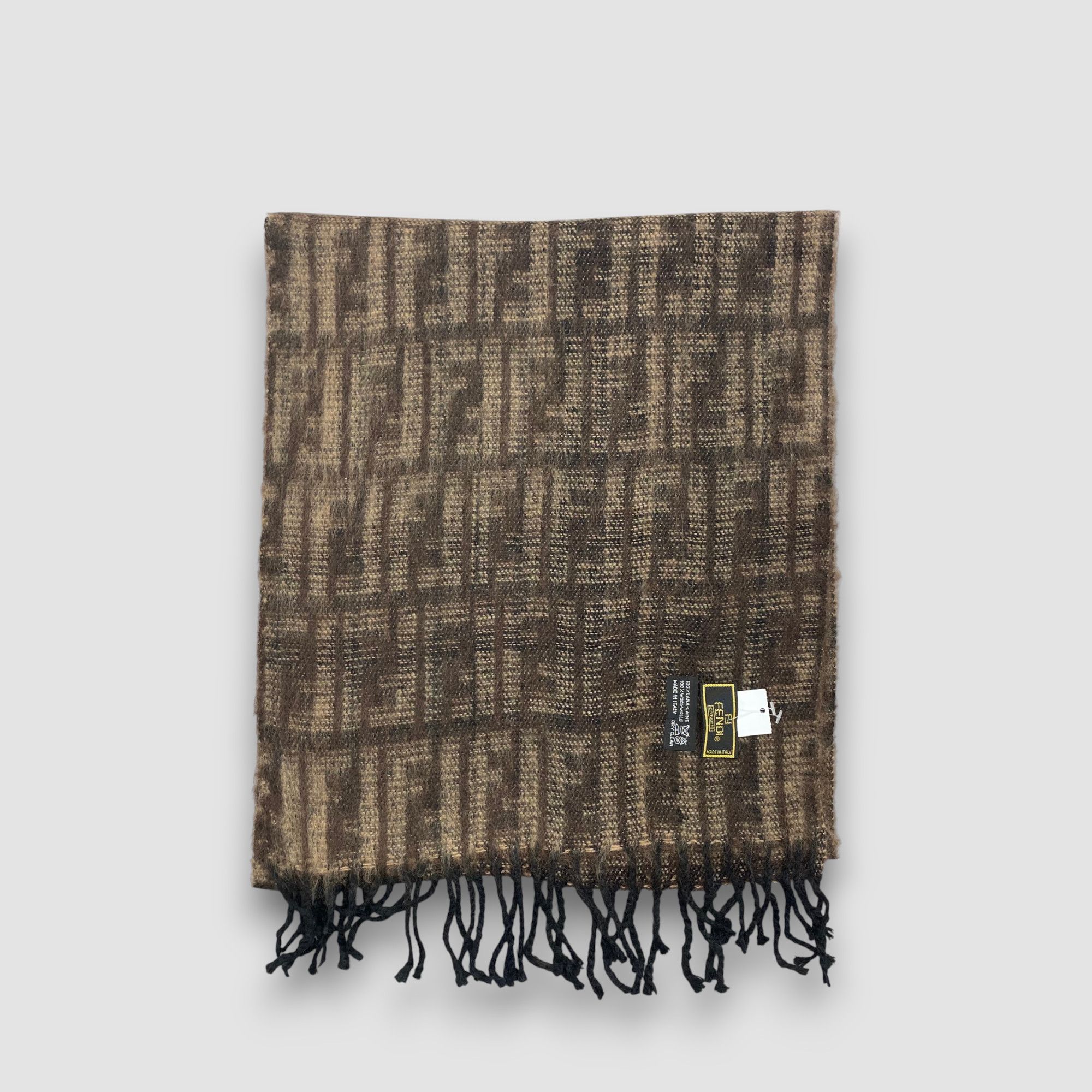 Japanese Brand Vintage Fendi Scarf Muffler Wool FF Monogram Winter Scarves Size ONE SIZE - 2 Thumbnail
