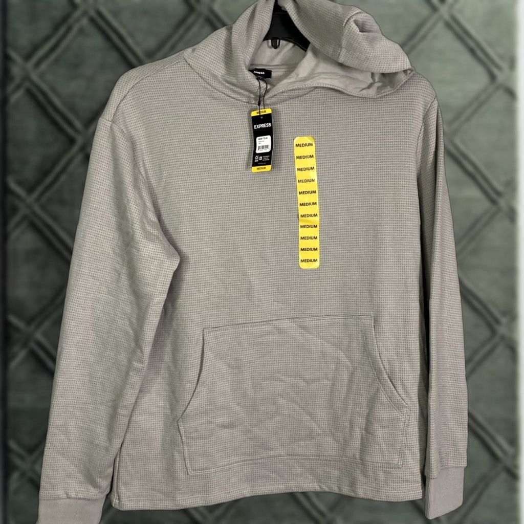 Express Express Hoodie Mens M Gray Drizzle NWT EX006425 BU6 M MSRP 8.00 Size US M / EU 48-50 / 2 - 1 Thumbnail