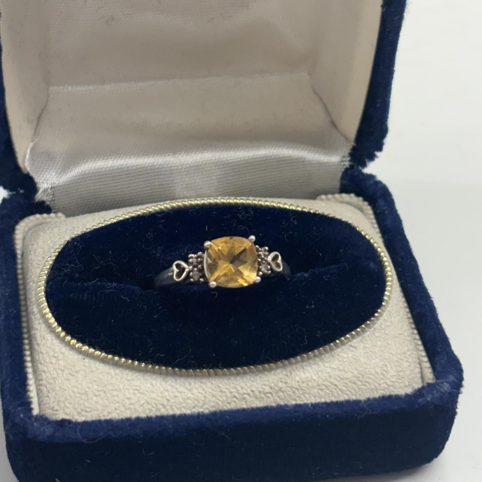 Other Vtg 90s Citrine Sterling ring with heart details sz 6.25 Size ONE SIZE - 1 Thumbnail
