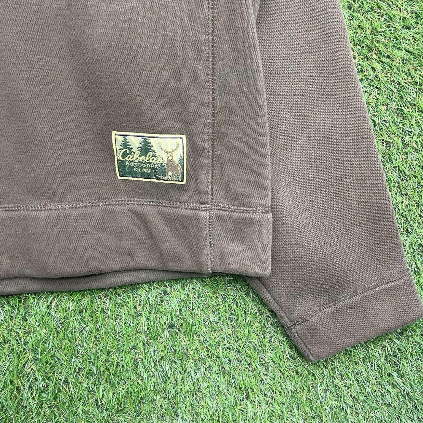 Vintage Cabela's Fleece Sweatshirt Mens 2XL Hunting Thermal Outdoor Comfort Brown Warm Pullover Crew Neck Graphic Logo Embroidered All Seasons Size US XXL / EU 58 / 5 - 2 Thumbnail