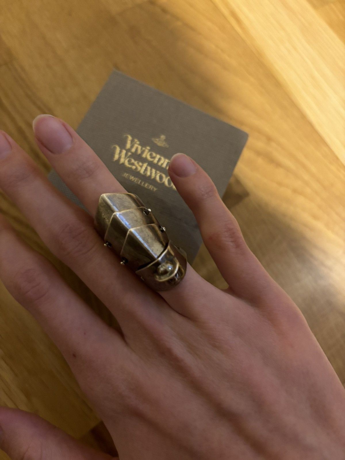 Vivienne Westwood Vivienne Westwood Armour Orb Ring – Sterling Silver 925 Size ONE SIZE - 1 Thumbnail