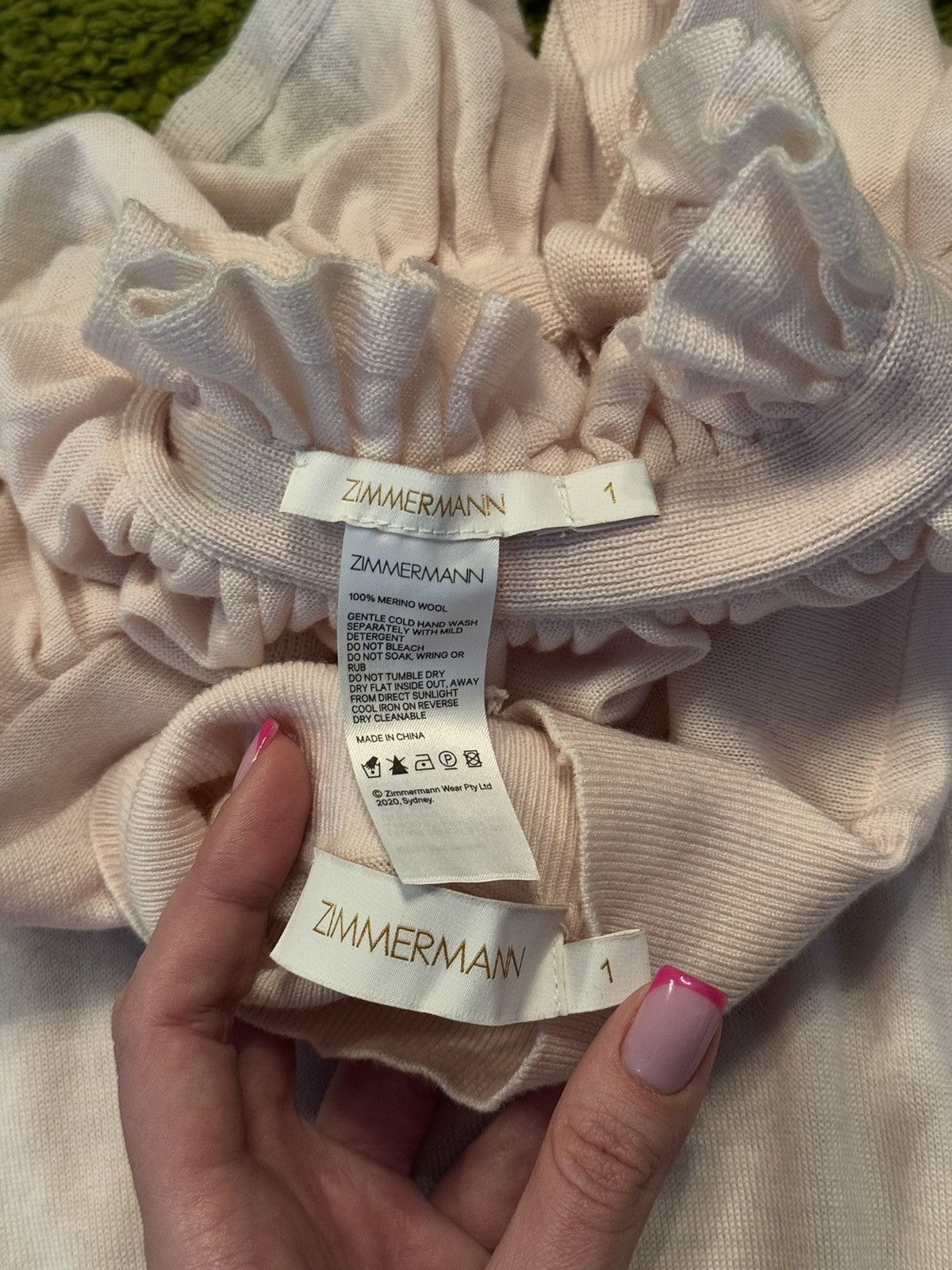 Designer × Zimmermann Zimmermann tie neck 100% merino wool luxury sweater Size S / US 4 / IT 40 - 5 Thumbnail