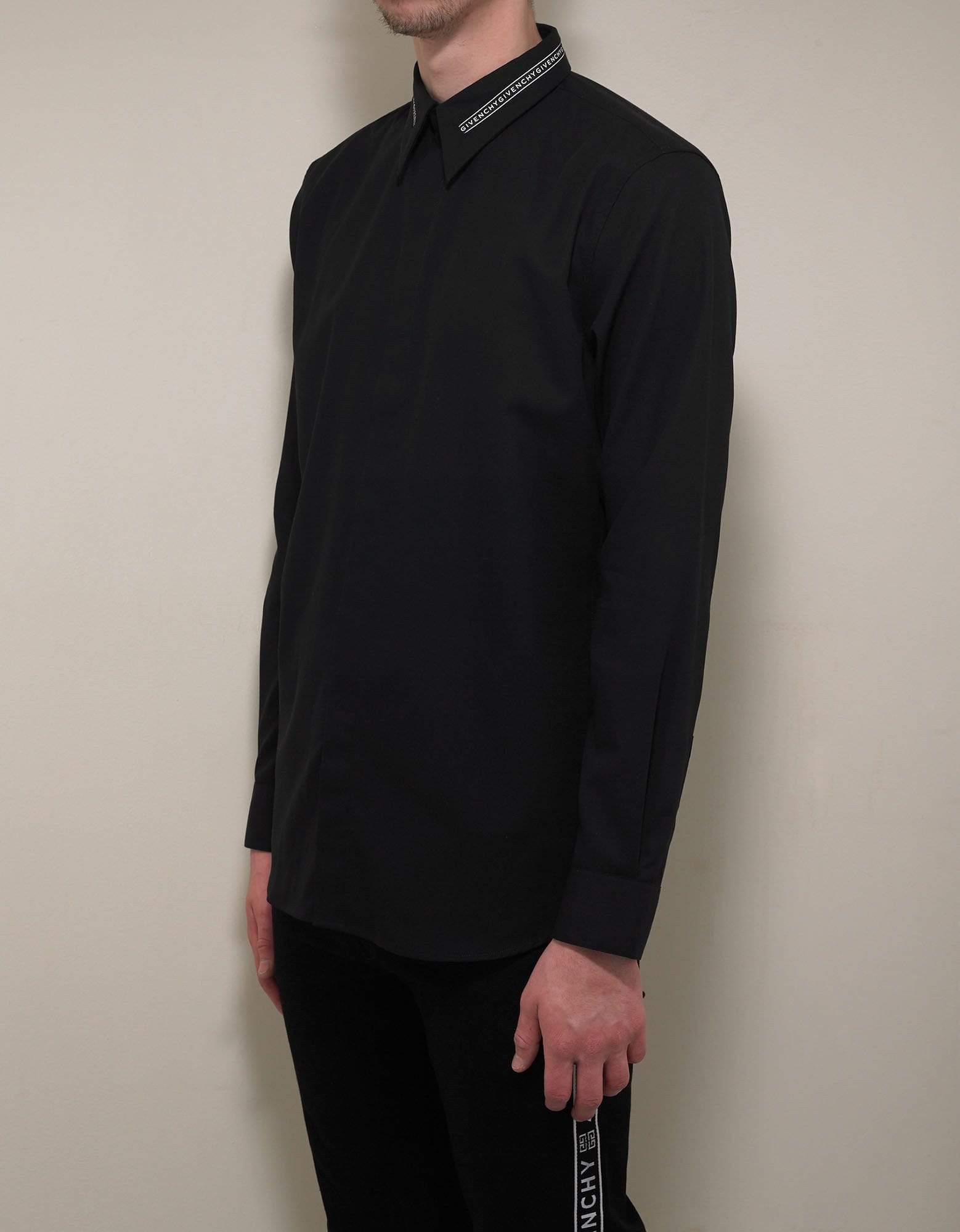 Givenchy Givenchy Black Logo Collar Shirt SIZE 42 Size US L / EU 52-54 / 3 - 2 Thumbnail