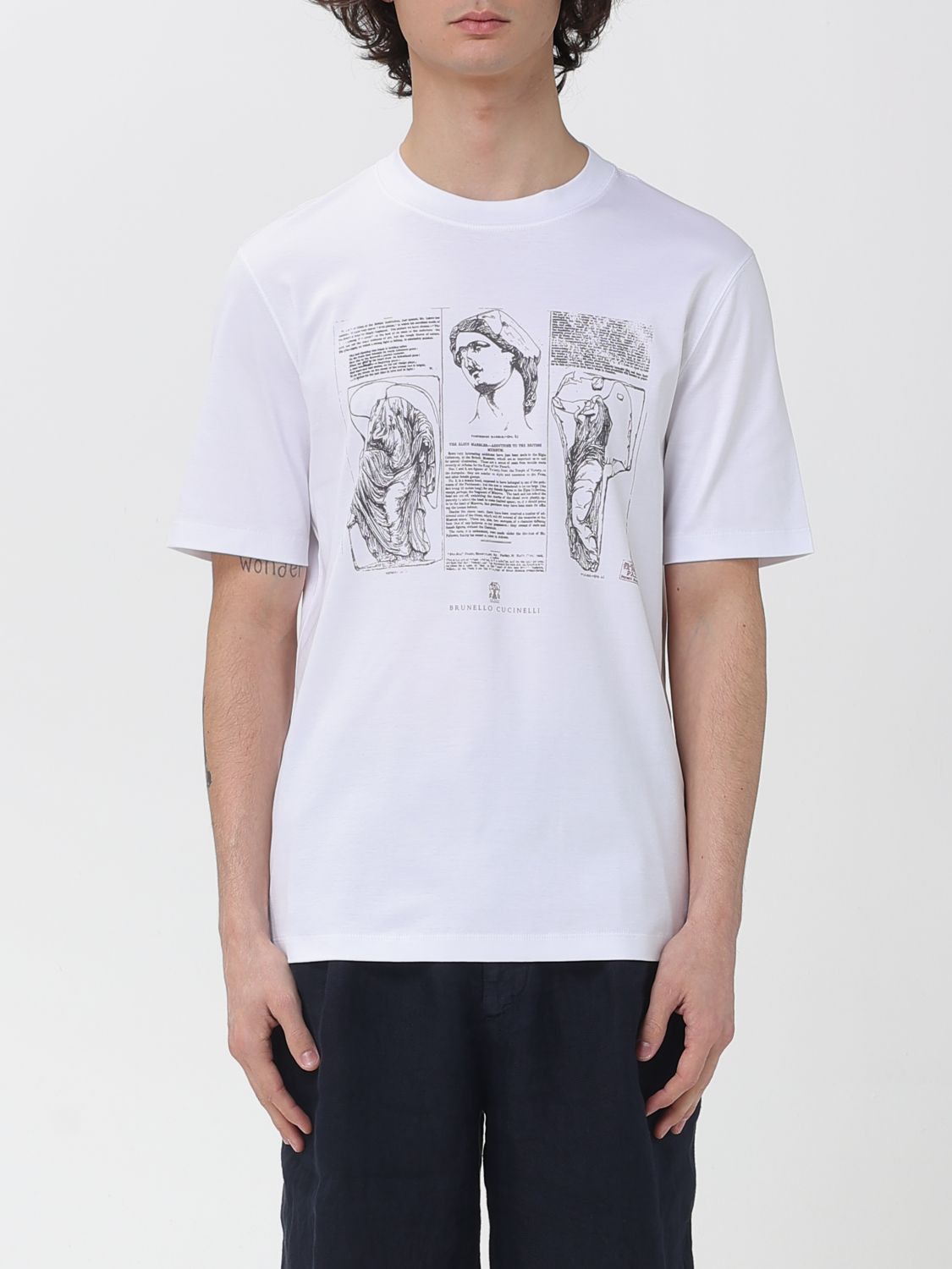 Brunello Cucinelli Brunello Cucinelli T-Shirt Men White Size US L / EU 52-54 / 3 - 1 Thumbnail