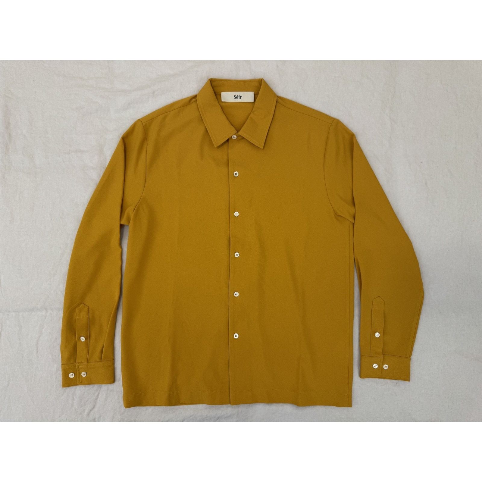 Sefr Sefr Sense Shirt in Yellow Poly Crepe Fabric Size L Size US L / EU 52-54 / 3 - 1 Thumbnail