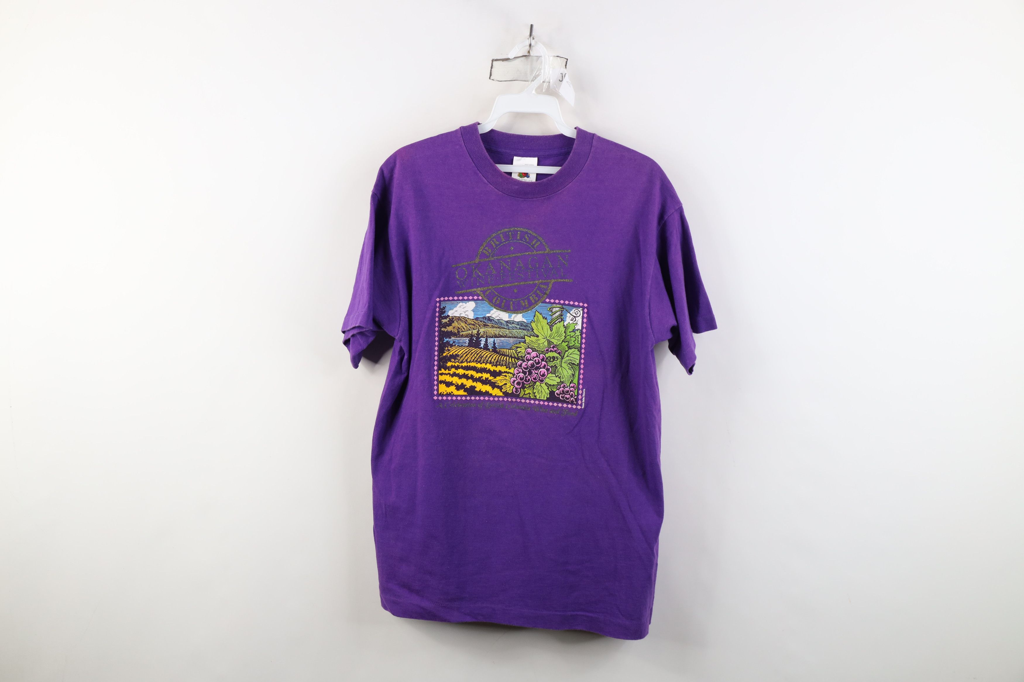 Vintage Vintage 90s Okanagan Wine Festival Canada T-Shirt Purple Size M / US 6-8 / IT 42-44 - 1 Thumbnail