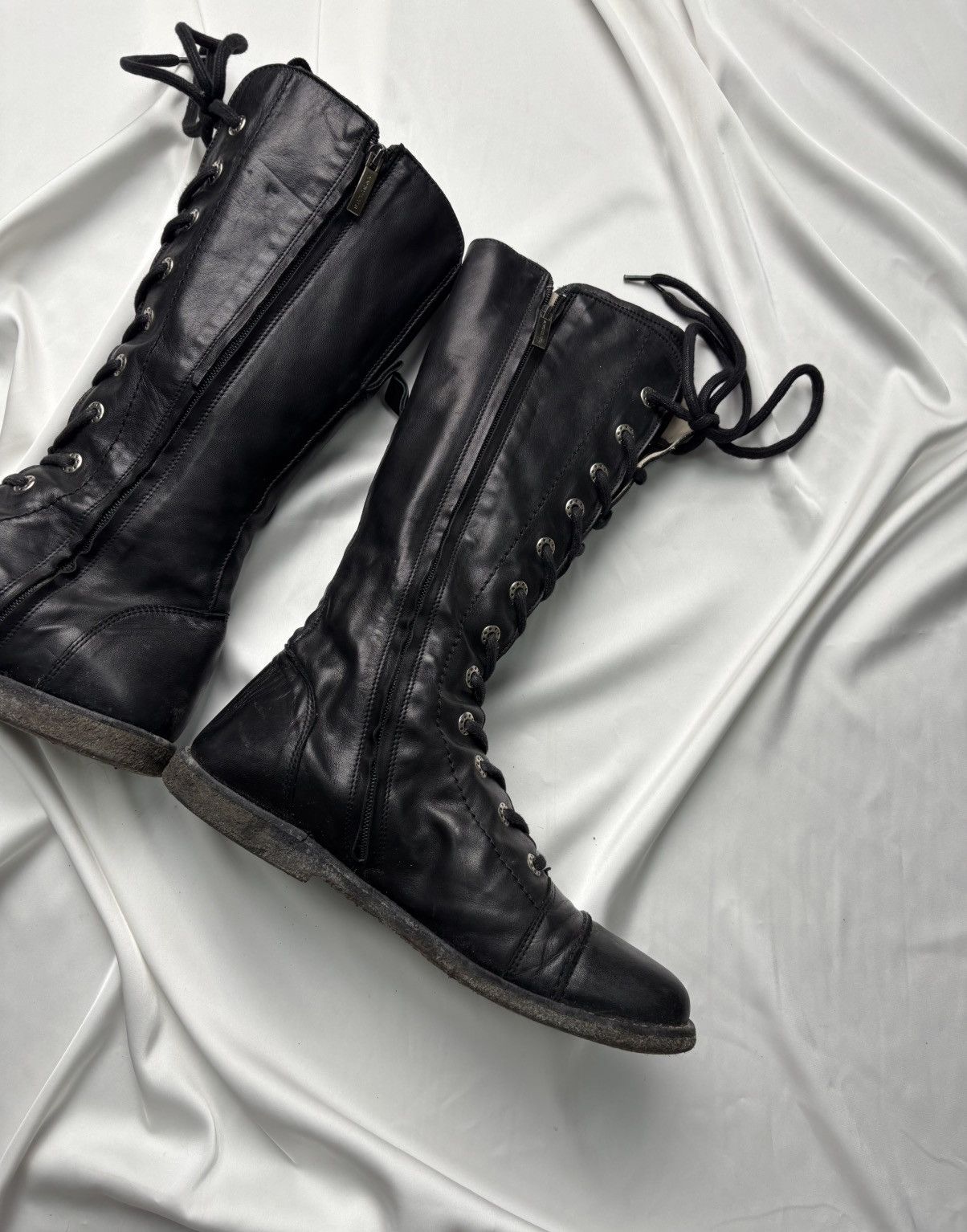 Vintage Vintage leather gothic streetwear lace up boots Size US 8 / EU 41 - 7 Thumbnail