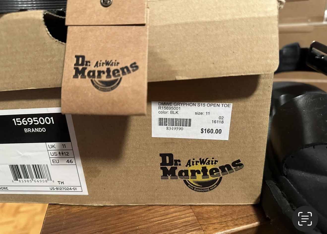 Dr. Martens Men’s Dr. Martin Gryphon Sandal - sz 12 - New In Box Size US 12 / EU 45 - 12 Thumbnail