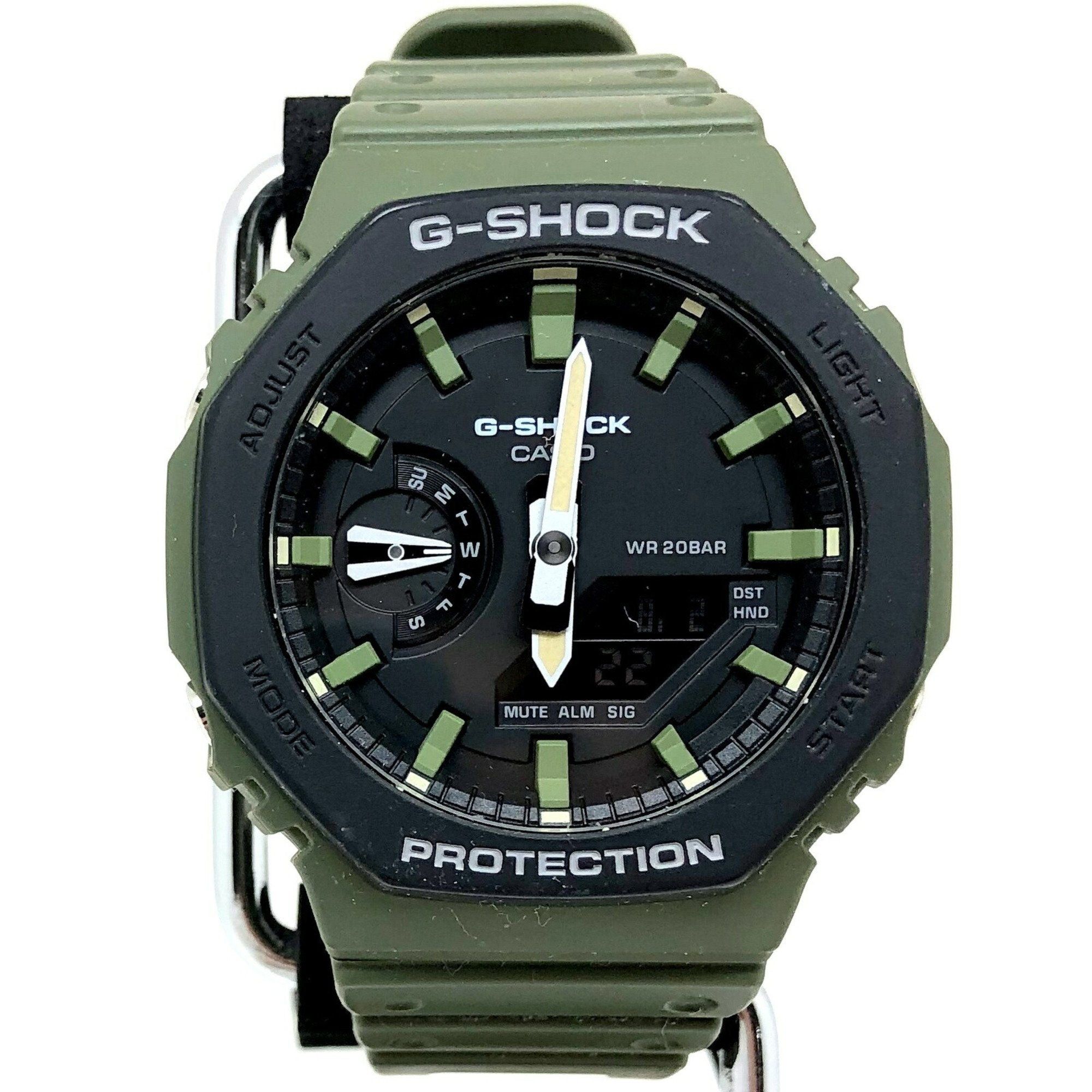 image of Casiog-Shock Watch Ga-2110Su-3Ajf Khaki Green Black Octagonal Face Utility Color Ana-Digi Digi-Ana 
