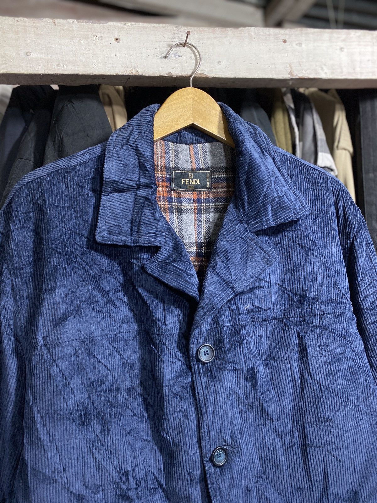 Fendi × Vintage Vintage Fendi Corduroy Blazers Jacket Size 36R - 1 Thumbnail