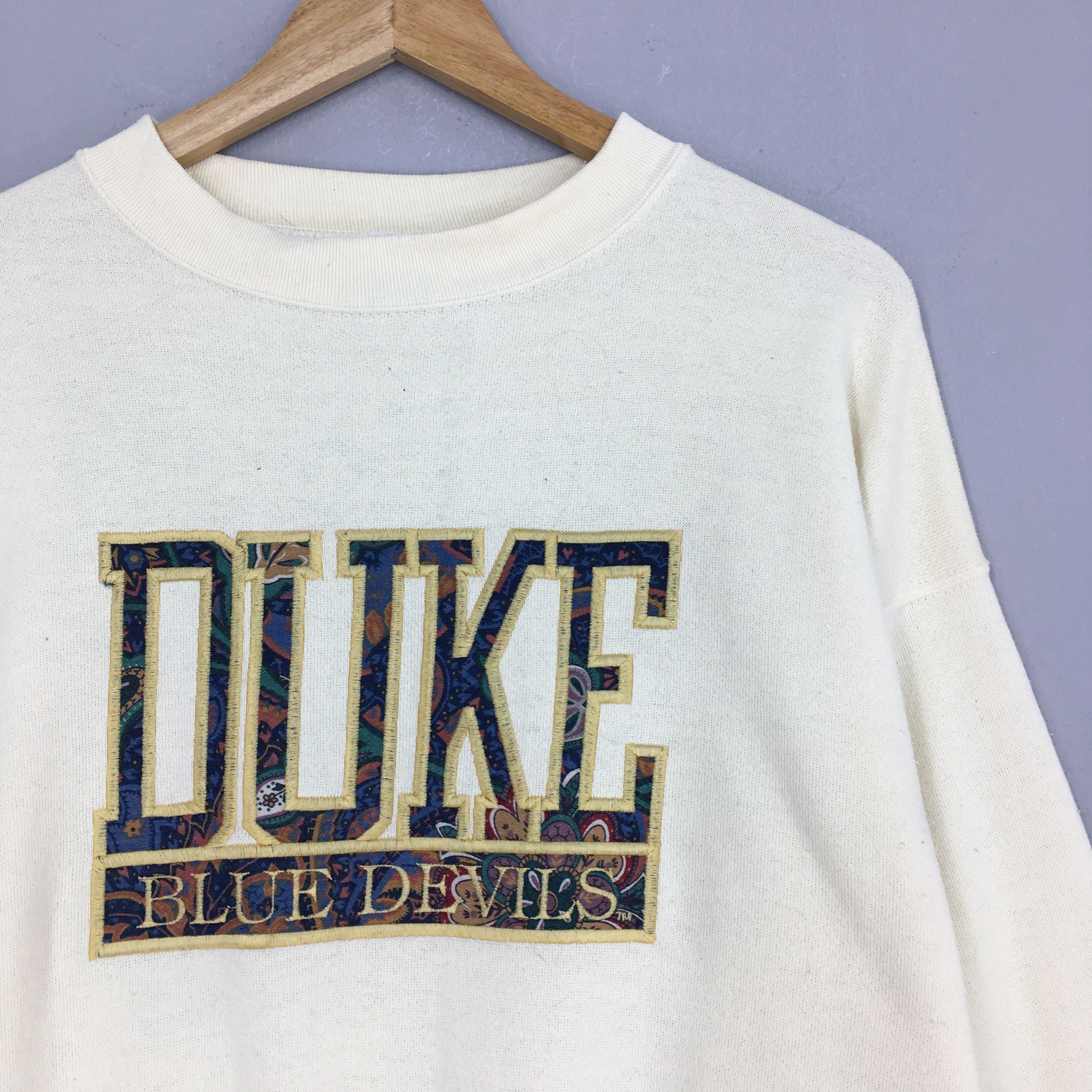 Vintage Vintage Duke University White Sweatshirt Large Size US L / EU 52-54 / 3 - 2 Thumbnail